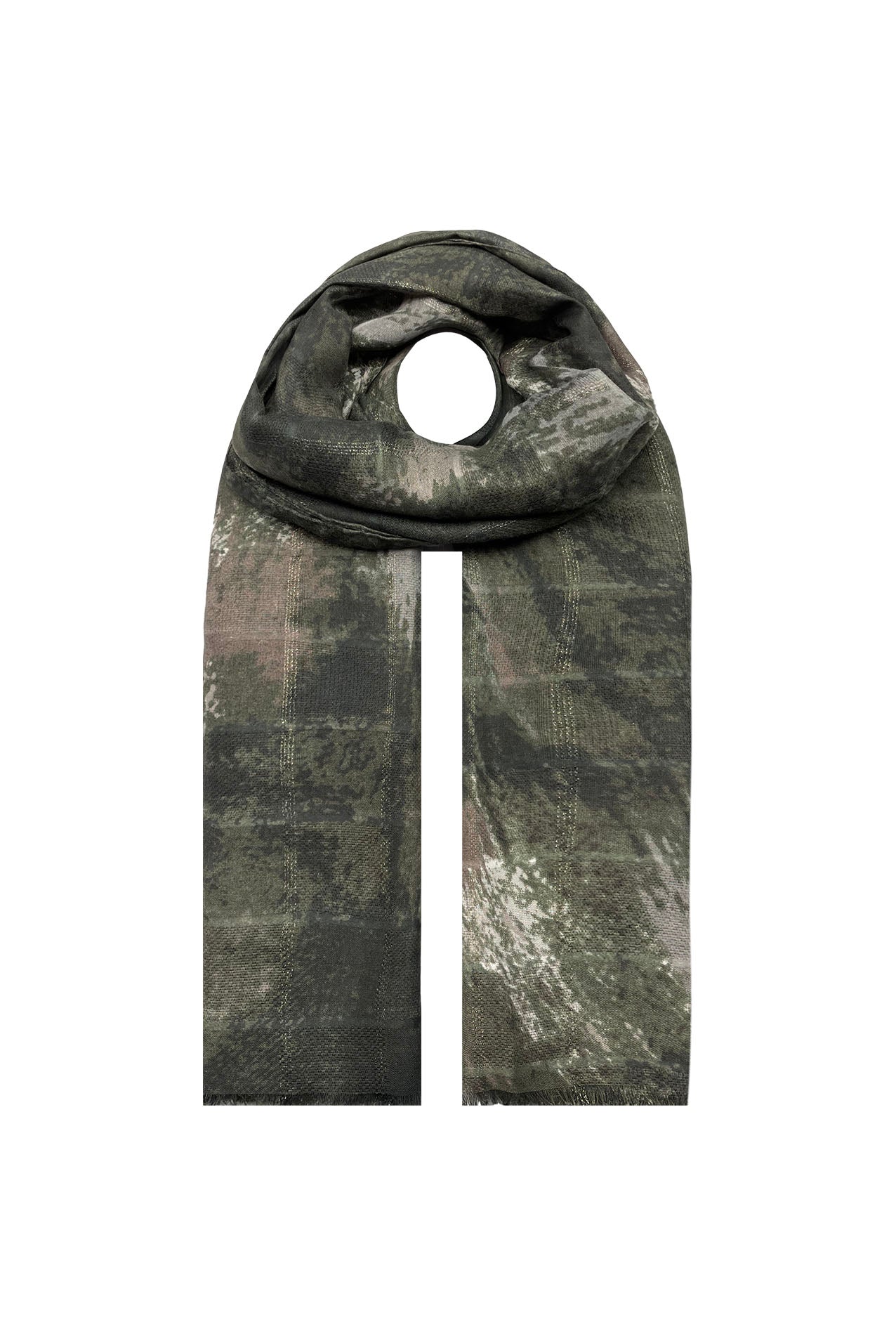 SF21075-615 Abstract Splash Polyester Scarf