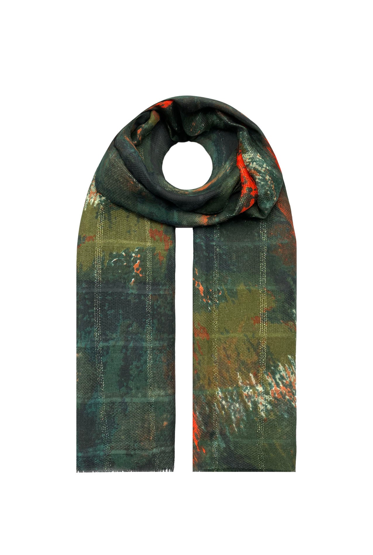 SF21075-615 Abstract Splash Polyester Scarf