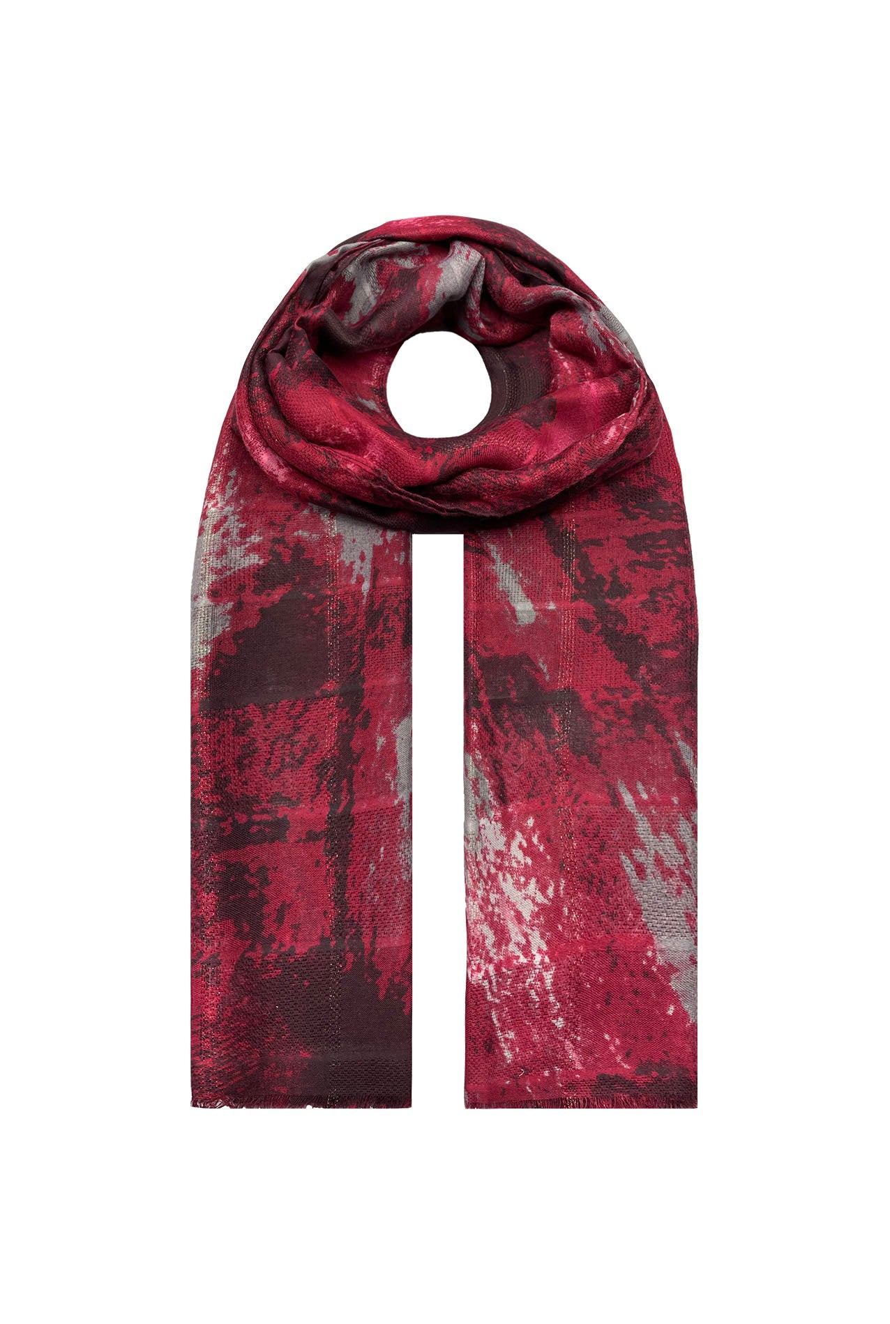 SF21075-615 Abstract Splash Polyester Scarf