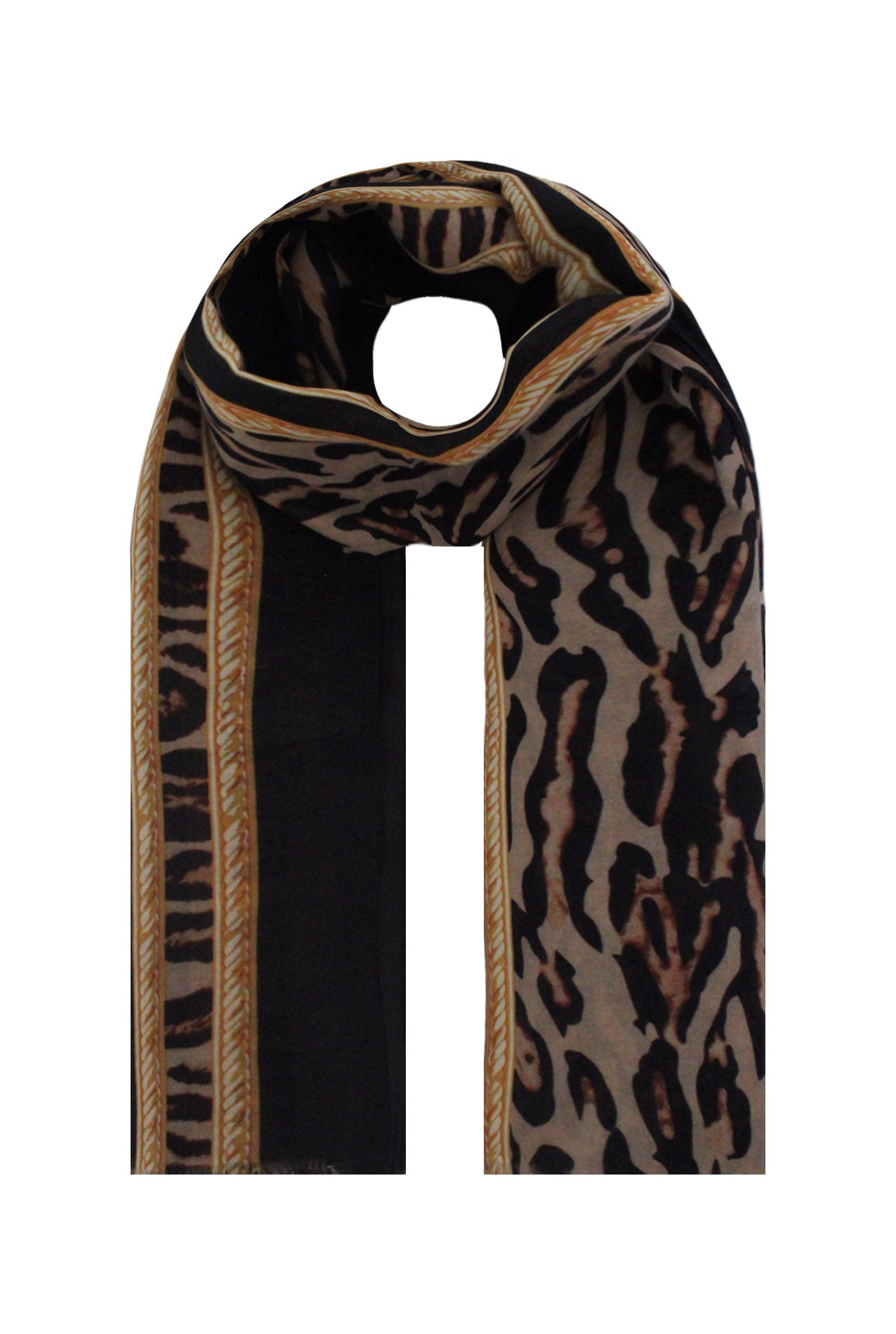 SF21075-621 Leopard Print Scarf