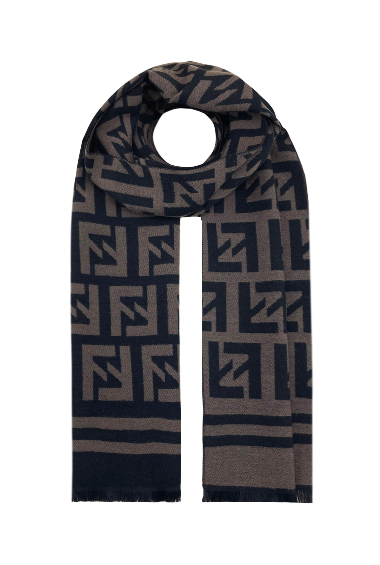 SF21078-624 Colour Patterned Wool Blend Scarf