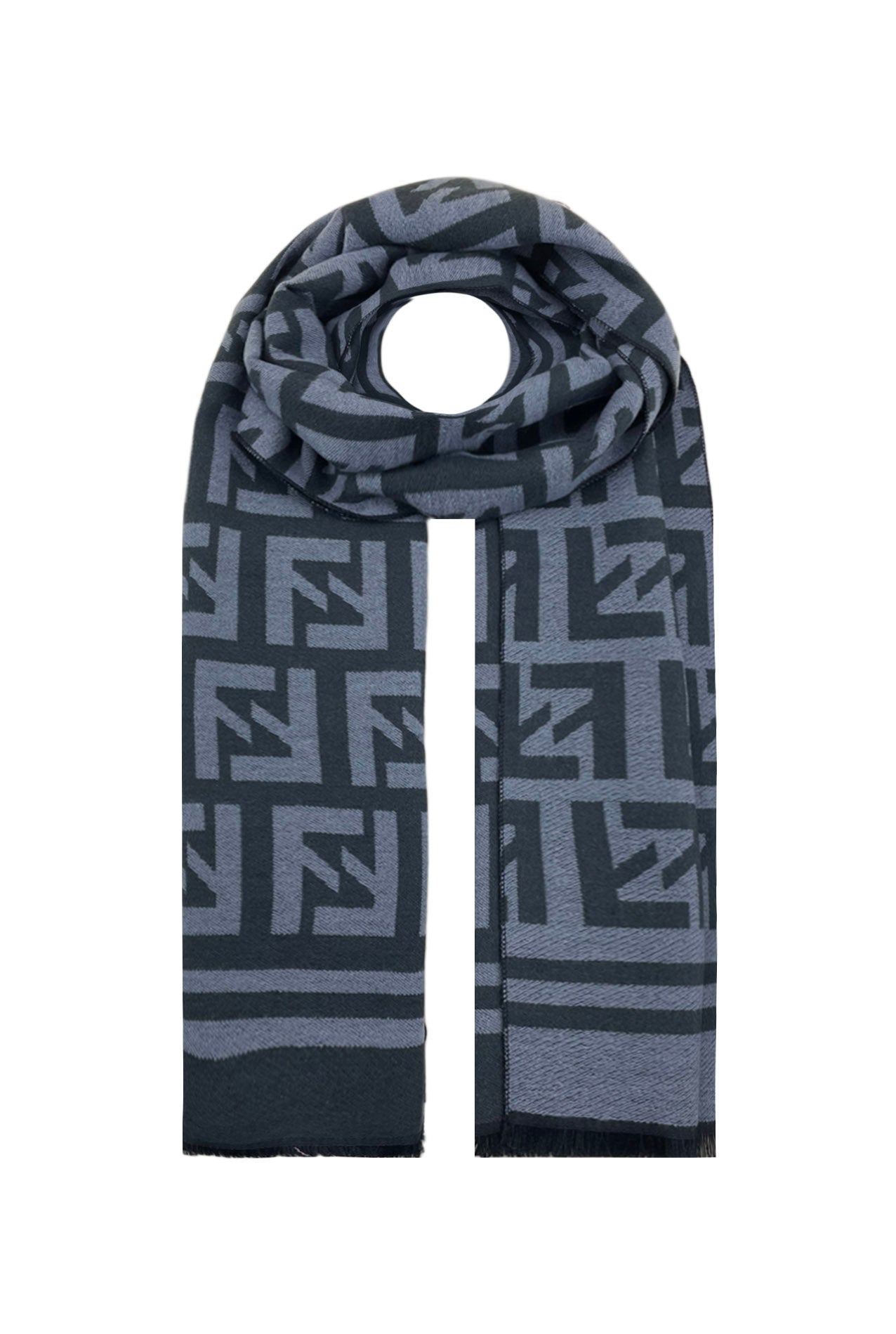 SF21078-624 Colour Patterned Wool Blend Scarf