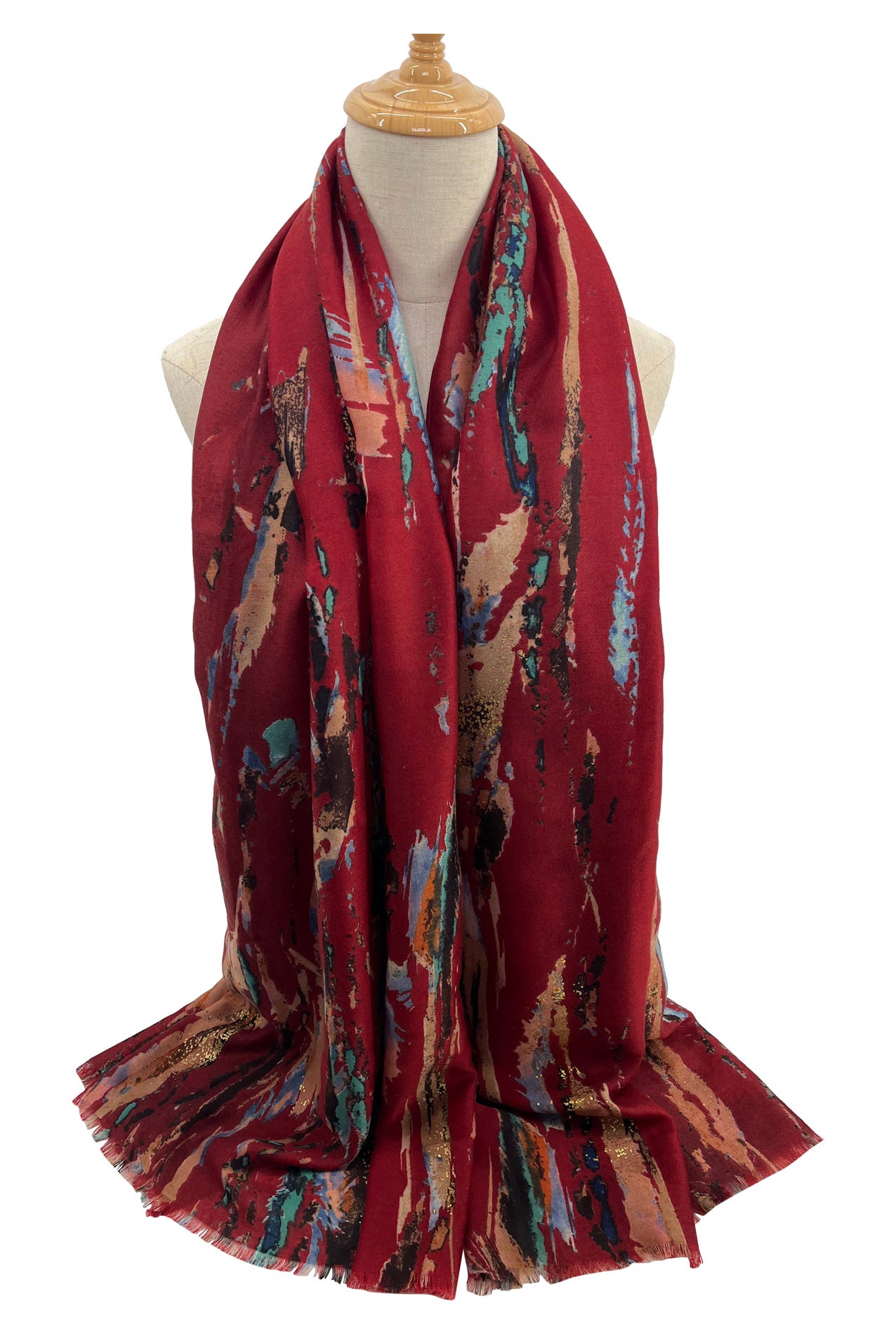 SF2110-735 Mix Cotton Lurex Splash Print Scarf