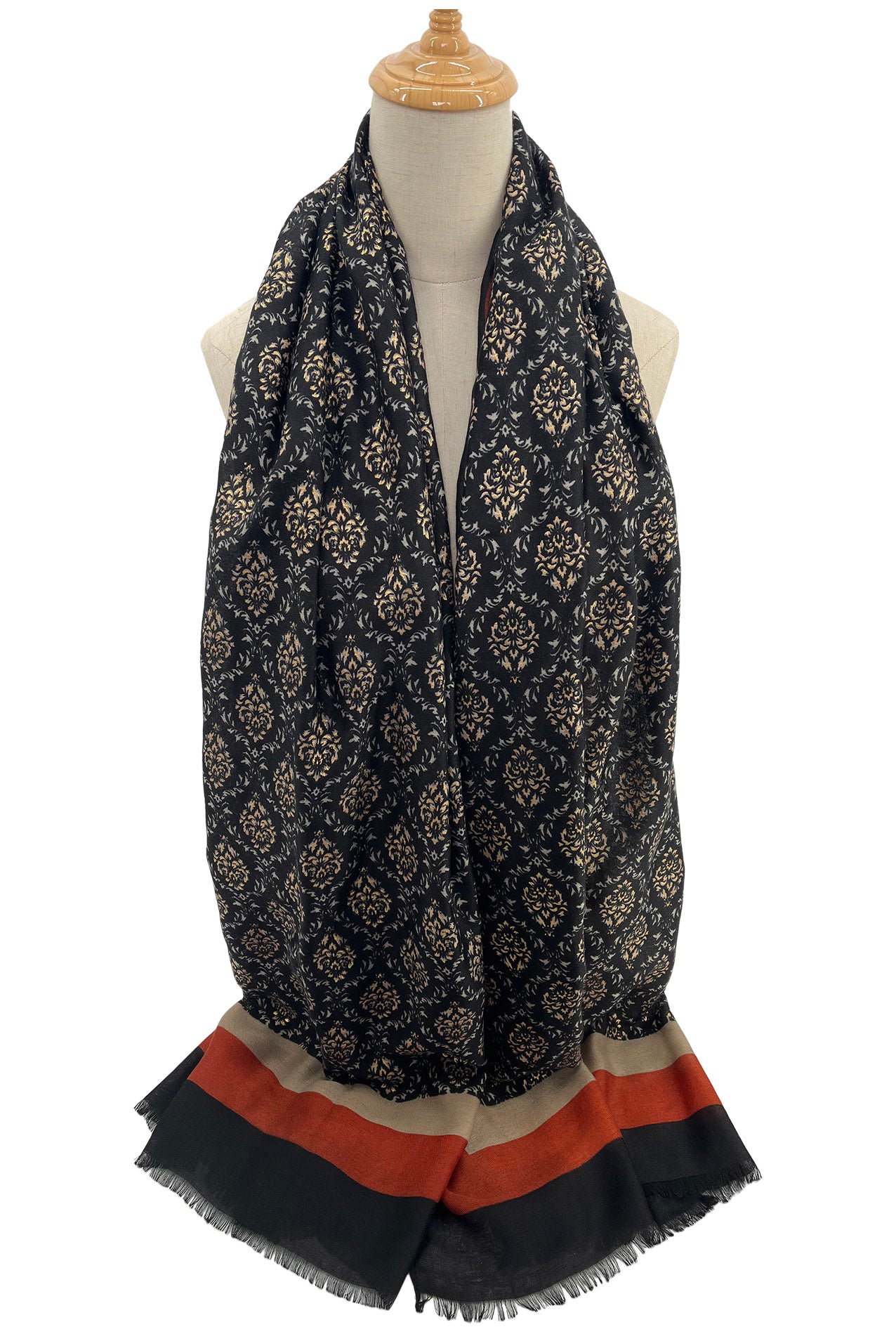 SF2110-736 Cotton Mix Damask Pattern Scarf