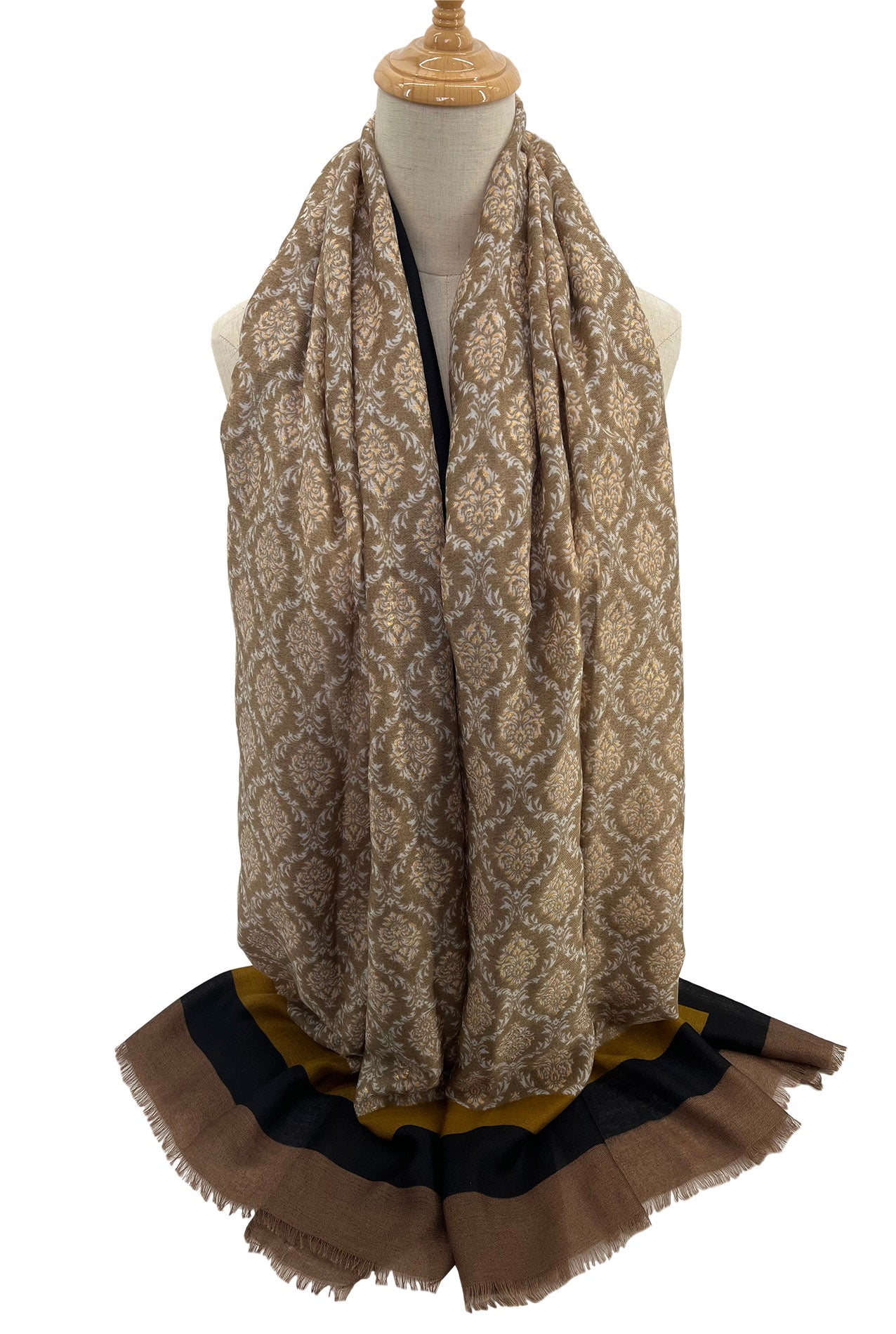 SF2110-736 Cotton Mix Damask Pattern Scarf