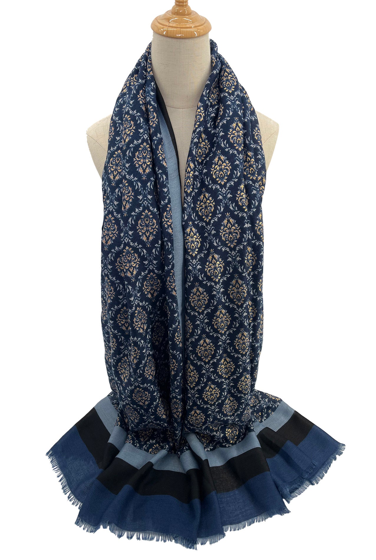 SF2110-736 Cotton Mix Damask Pattern Scarf