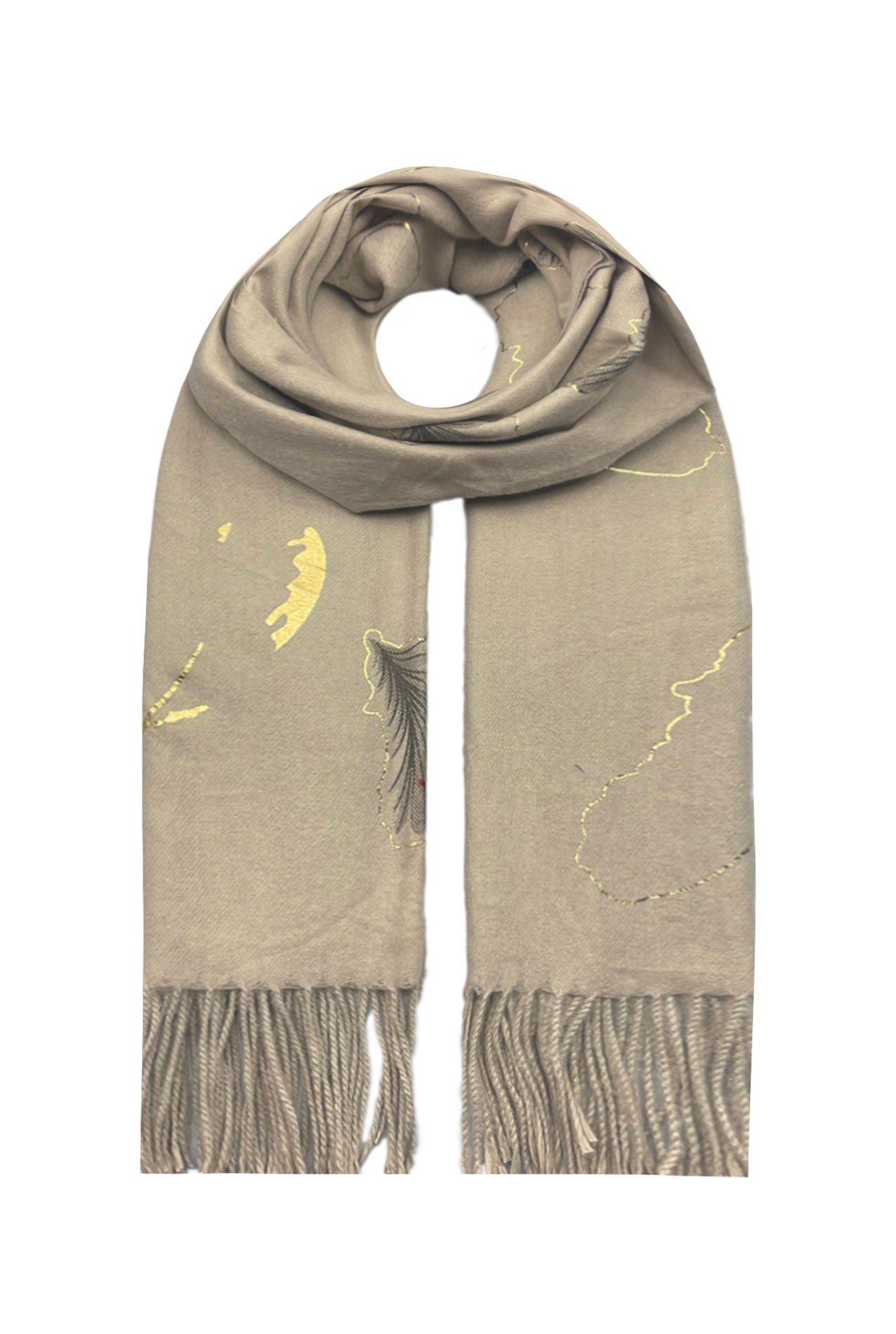 SF21100-613 Feather Lurex Print Scarf