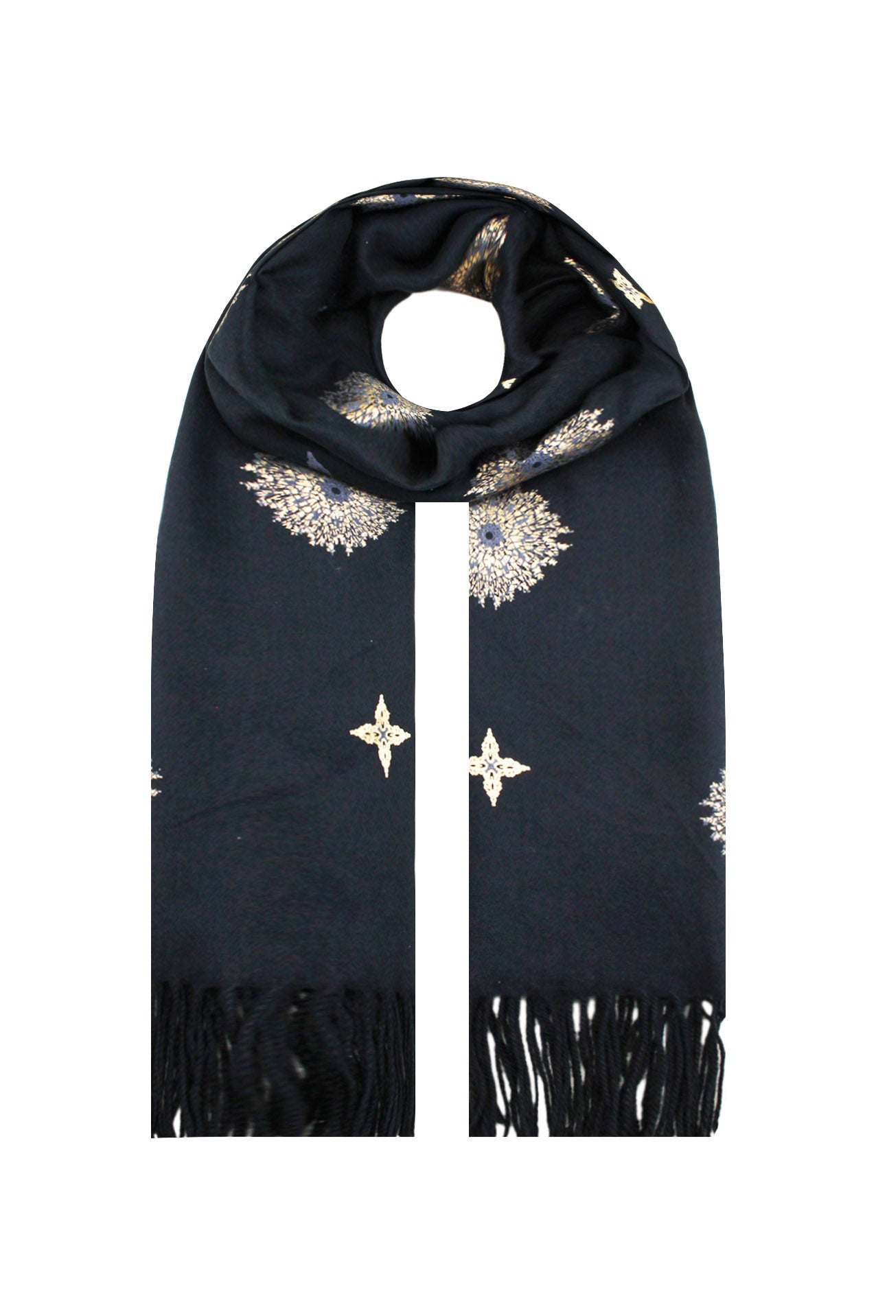 SF21100-614 Golden Patterned Mix scarf