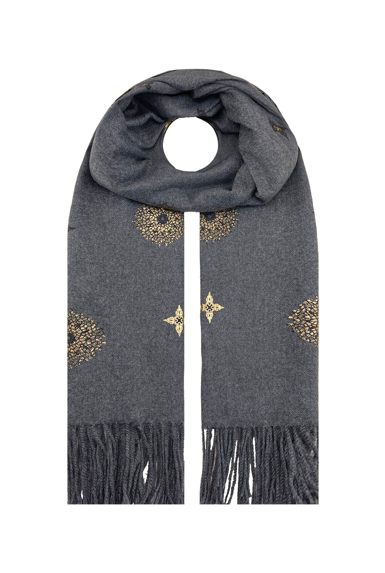 SF21100-614 Golden Patterned Mix scarf