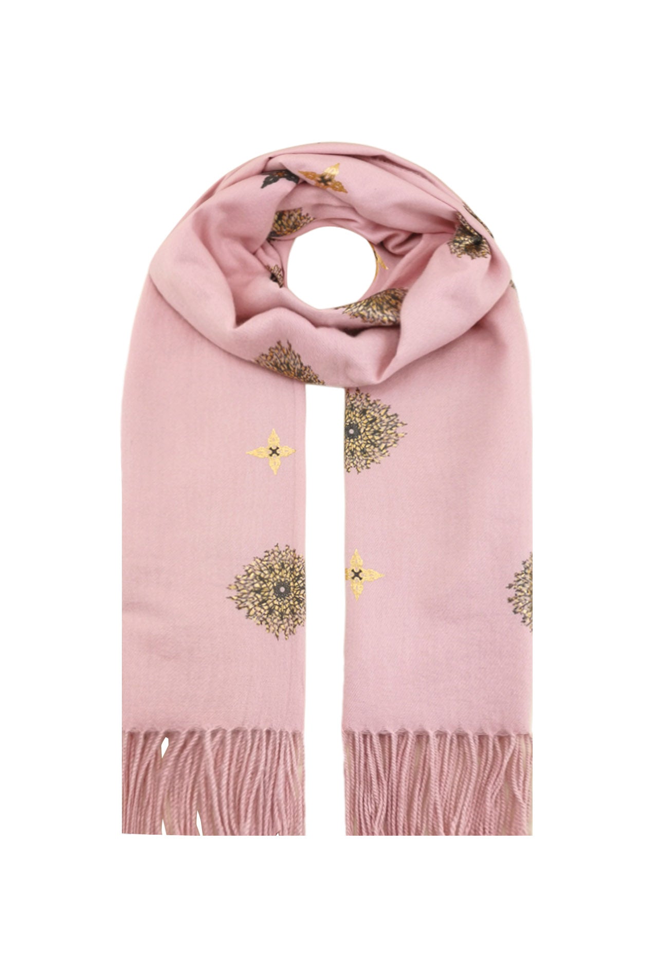 SF21100-614 Golden Patterned Mix scarf