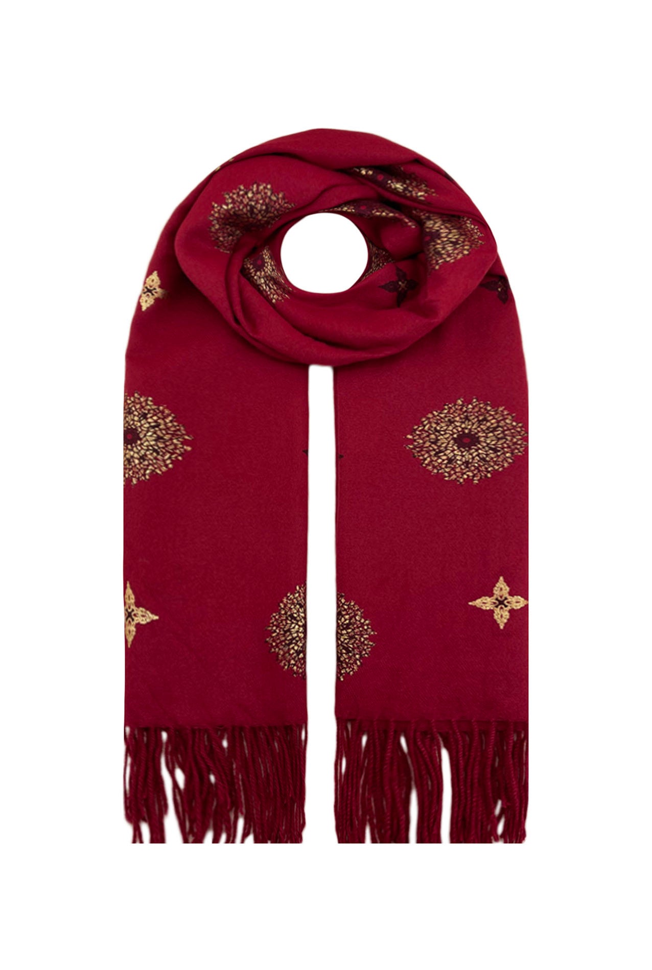 SF21100-614 Golden Patterned Mix scarf