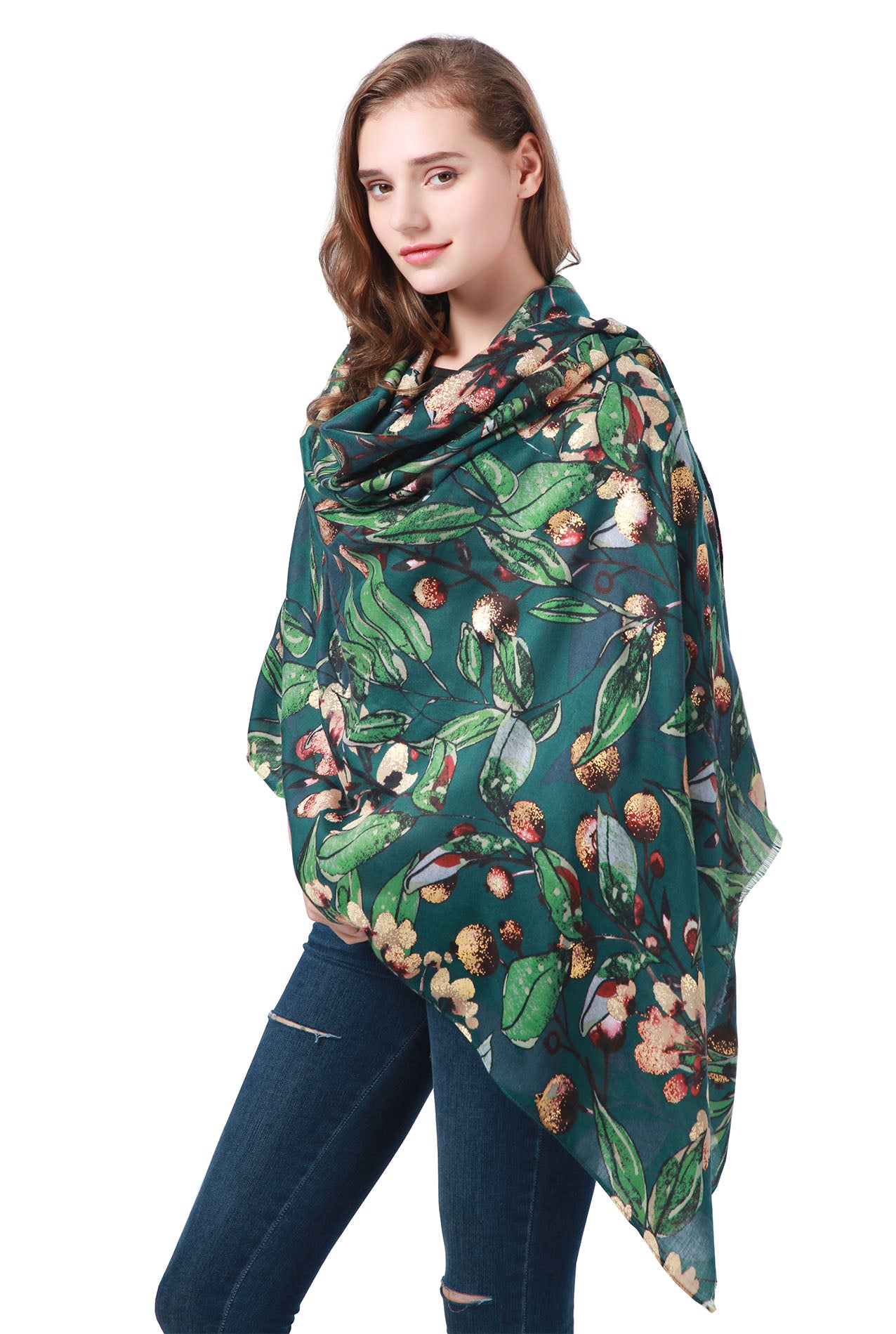 SF21105-628 Sheer Flower Print Scarf