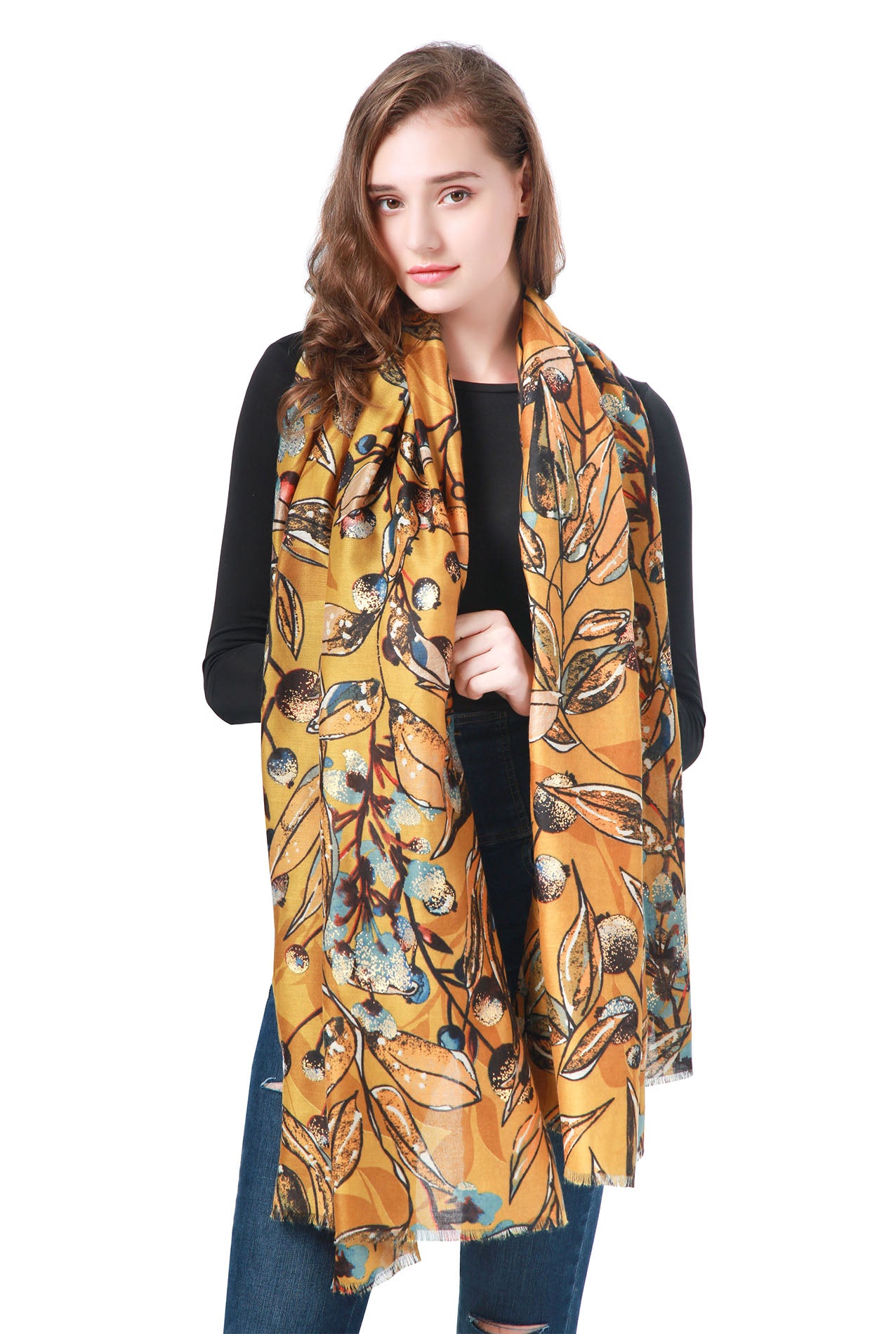 SF21105-628 Sheer Flower Print Scarf