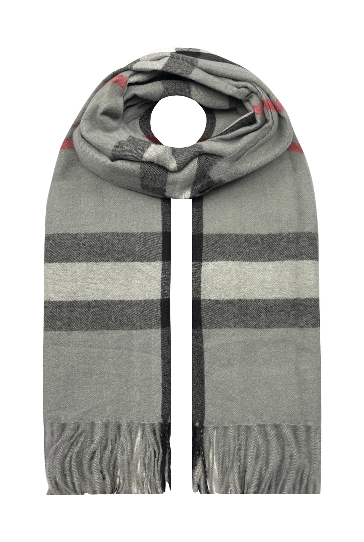 SF21105-651 Classic Check Print Wool Mix Scarf