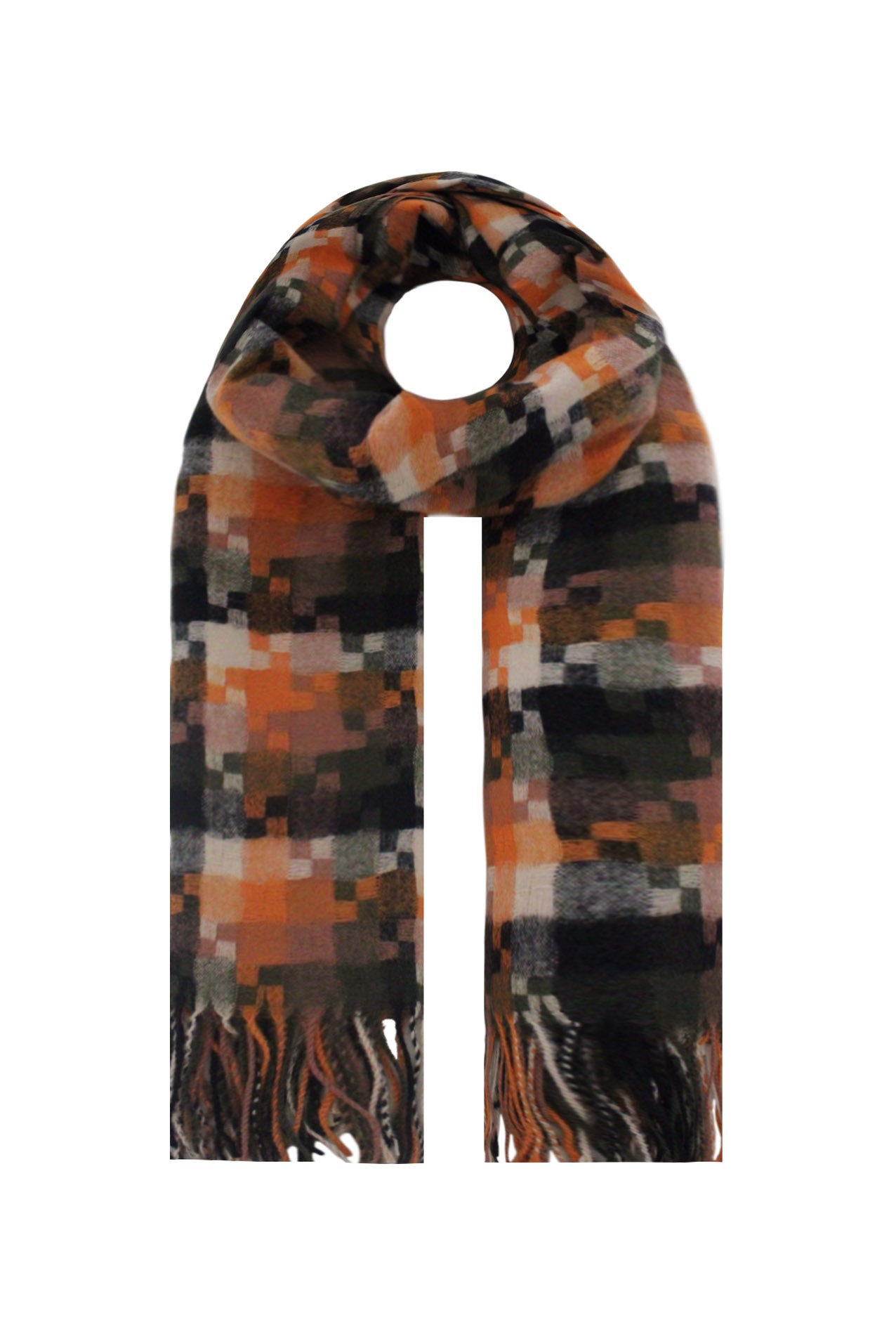 SF21108-347 Puzzle Print Wool Mix Scarf