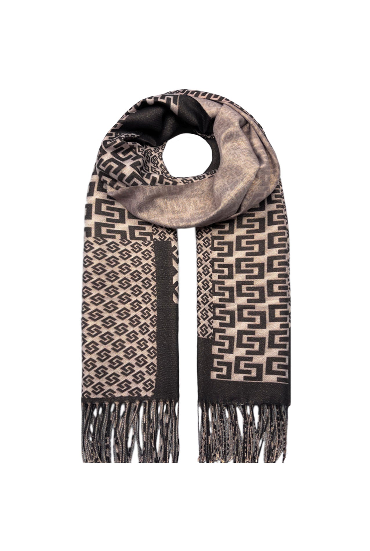 SF21180-343 Multi-Pattern Mix Wool Scarf