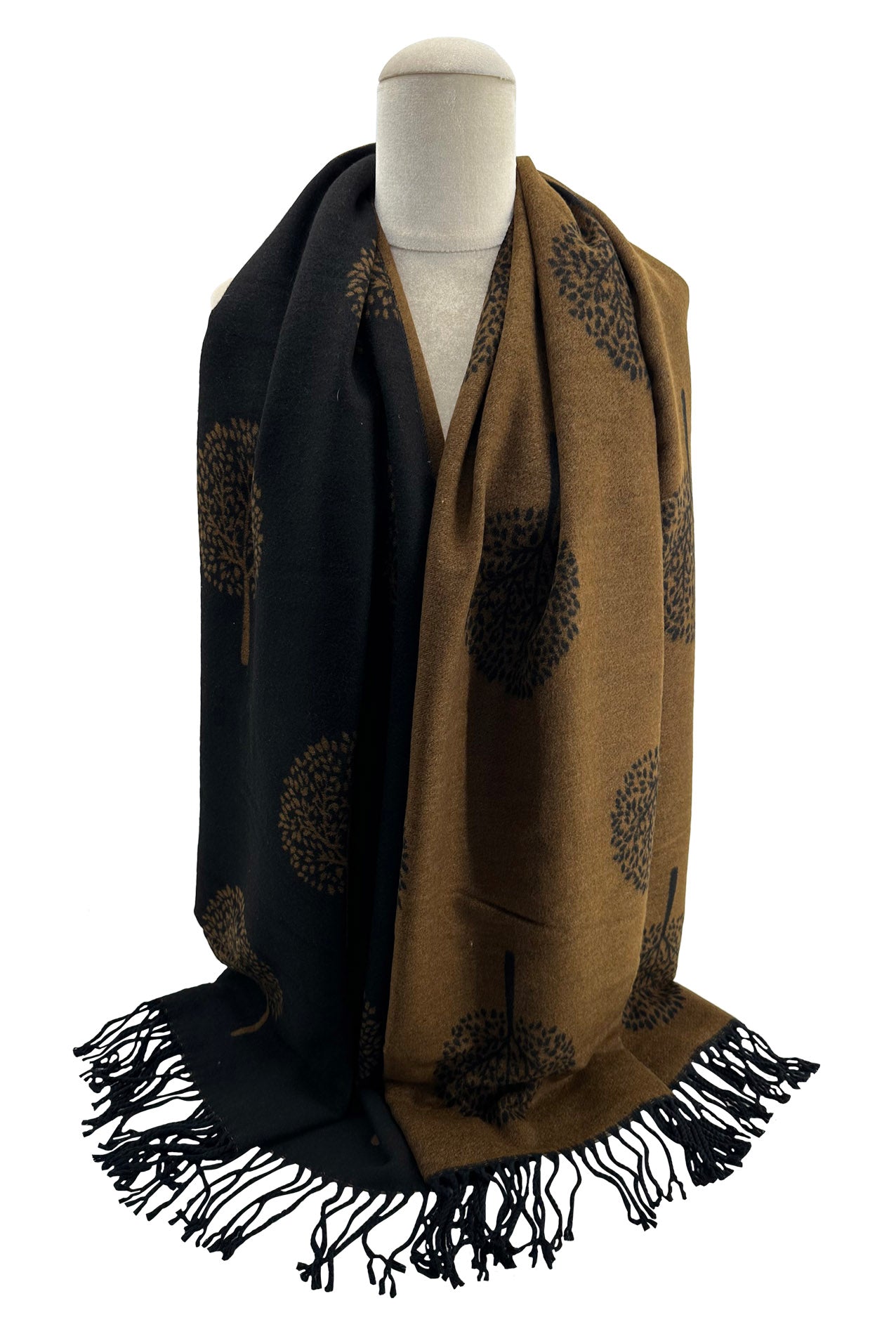 SF21210-602 Mulberry Tree Print Wool Mix Scarf