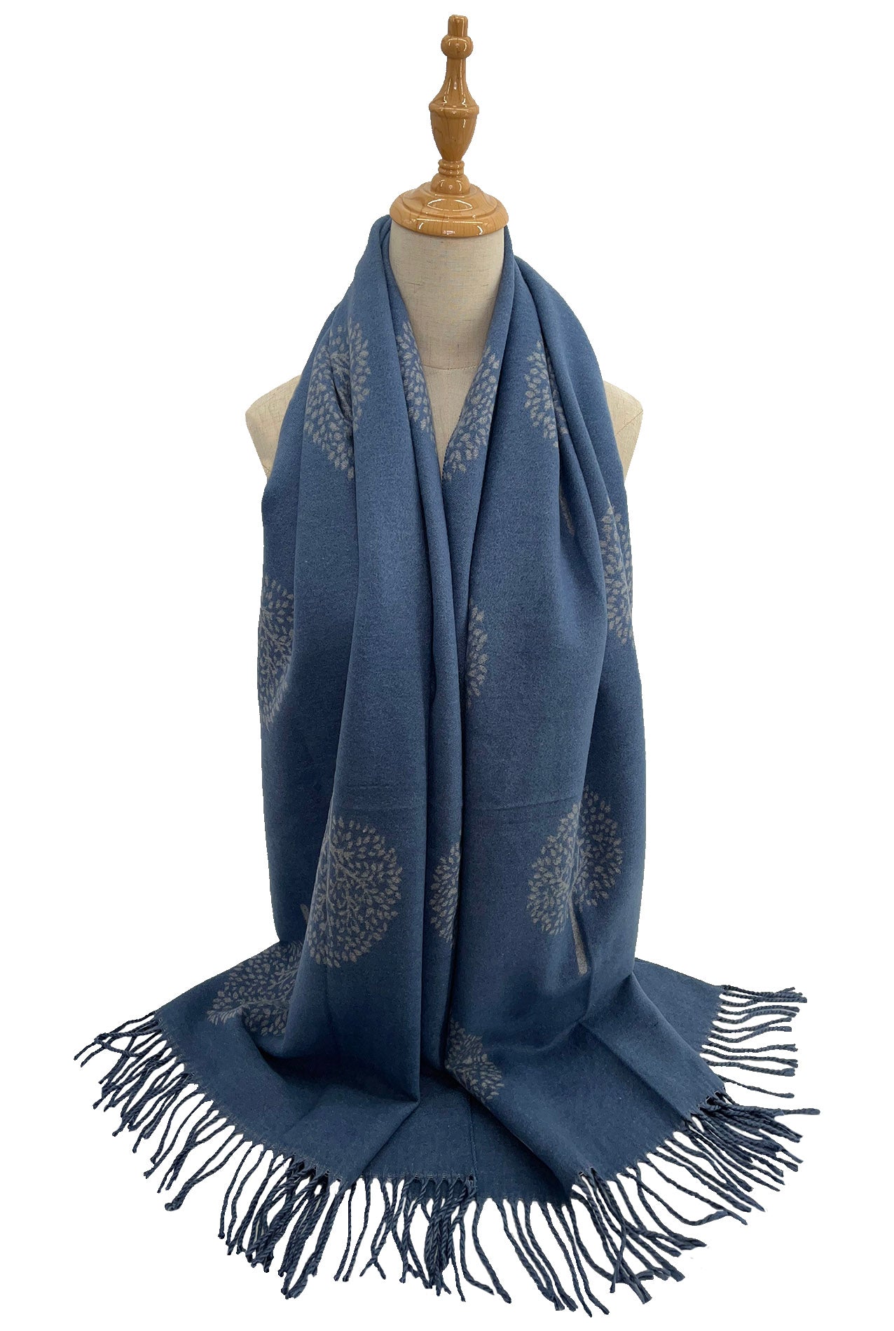 SF21210-602 Mulberry Tree Print Wool Mix Scarf