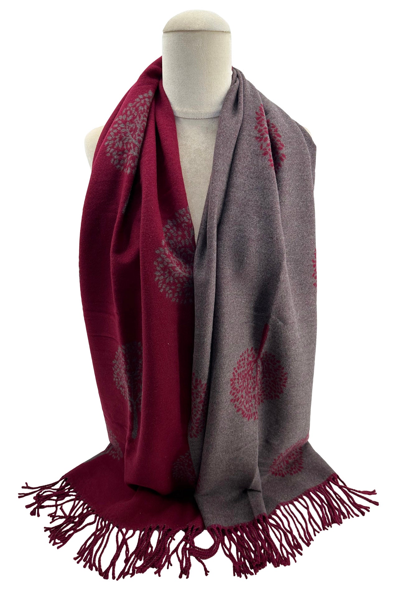 SF21210-602 Mulberry Tree Print Wool Mix Scarf