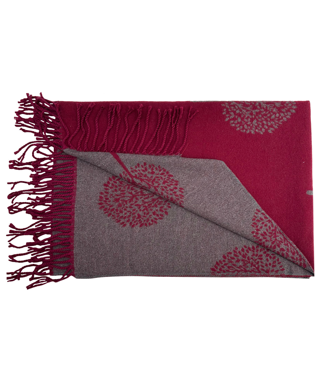 SF21210-602 Mulberry Tree Print Wool Mix Scarf