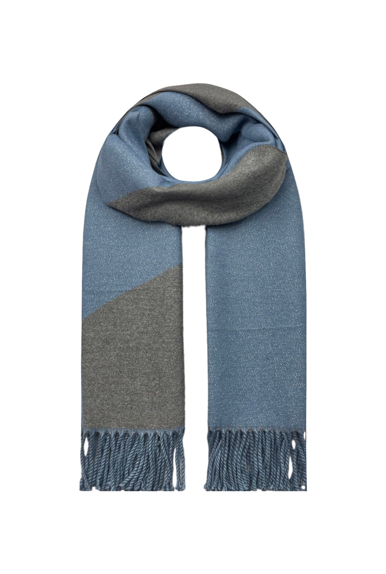 SF21225-606 Dual-tone Mix Wool Scarf with Tassels