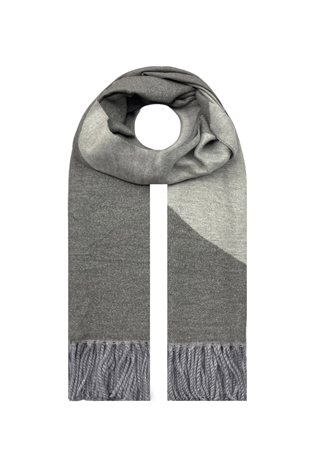 SF21225-606 Dual-tone Mix Wool Scarf with Tassels