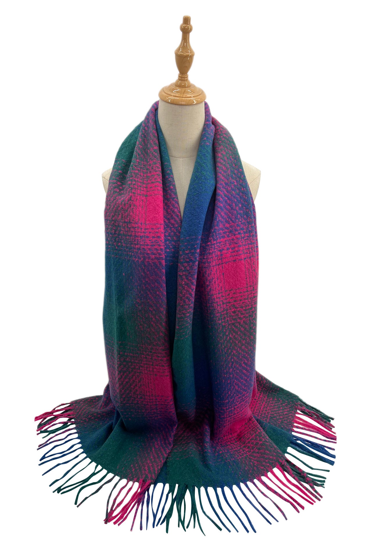 SF2125-713 Coloured Tartan Scarf With Tassels