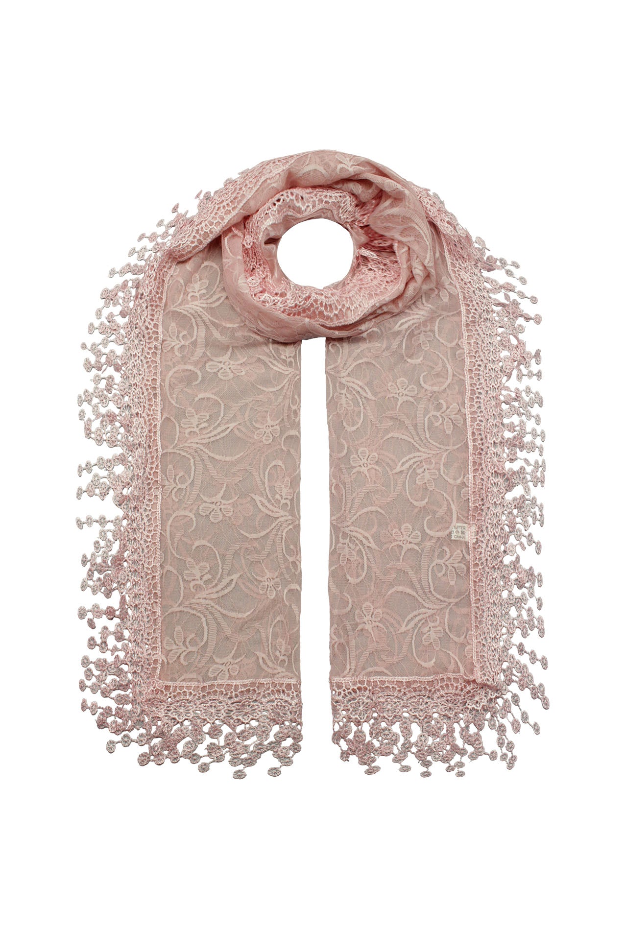 SF2193-1 Lace Pattern Scarf with Flower Detail