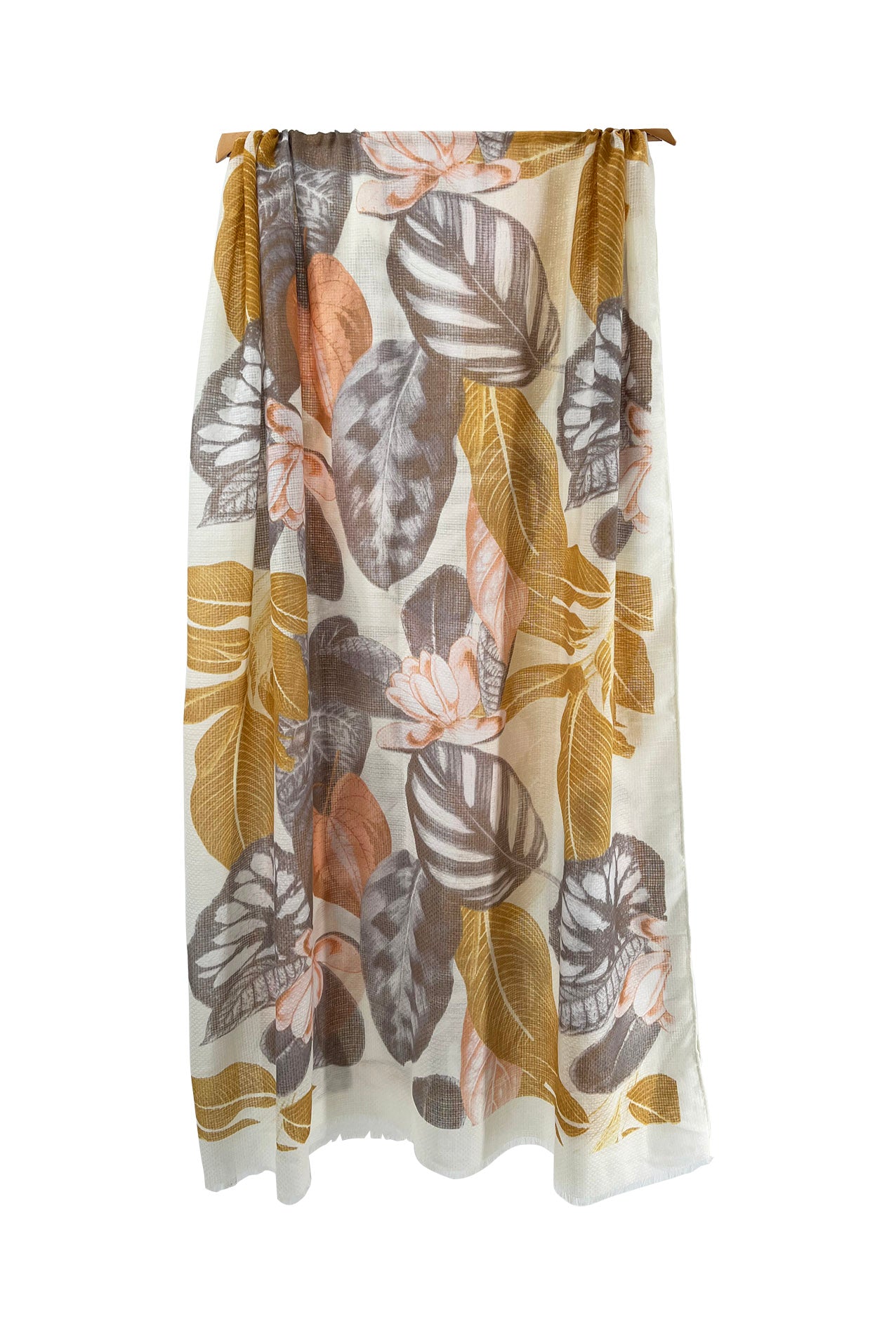 SF2210-692 Mixed Cotton Floral Leaf Design Scarf