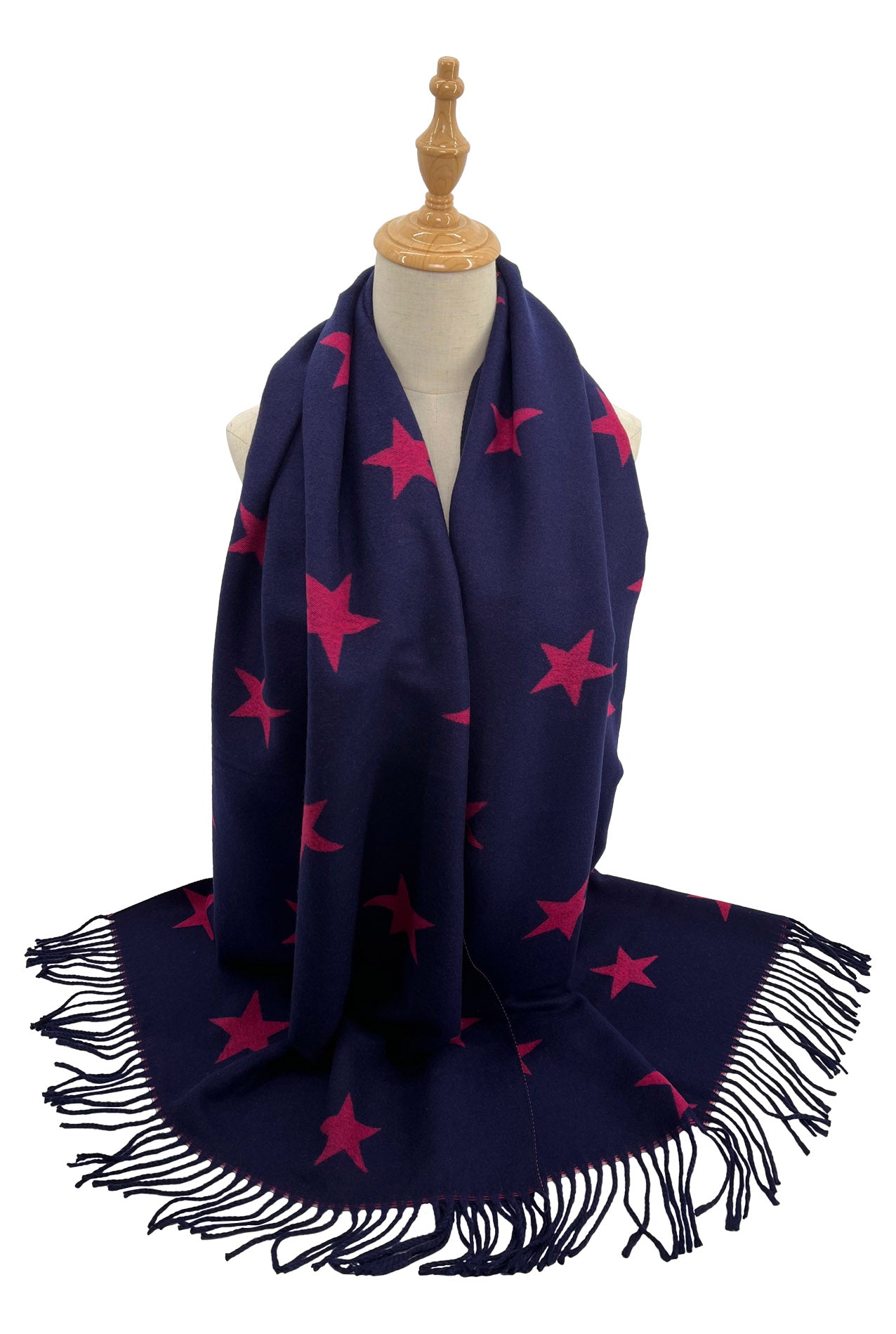 SF2210-703 Multicolour Star Print Mix Wool Scarf