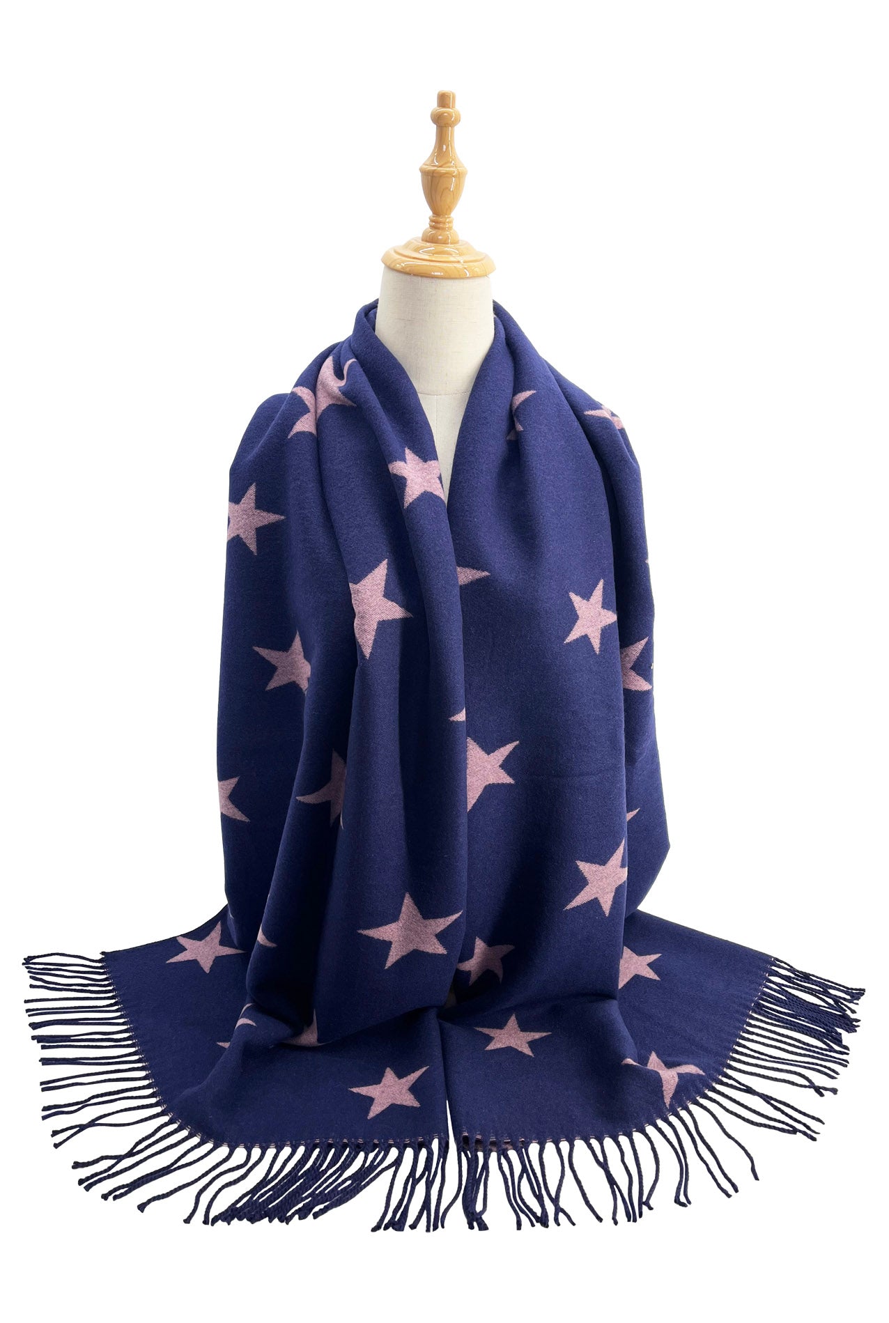 SF2210-703 Multicolour Star Print Mix Wool Scarf