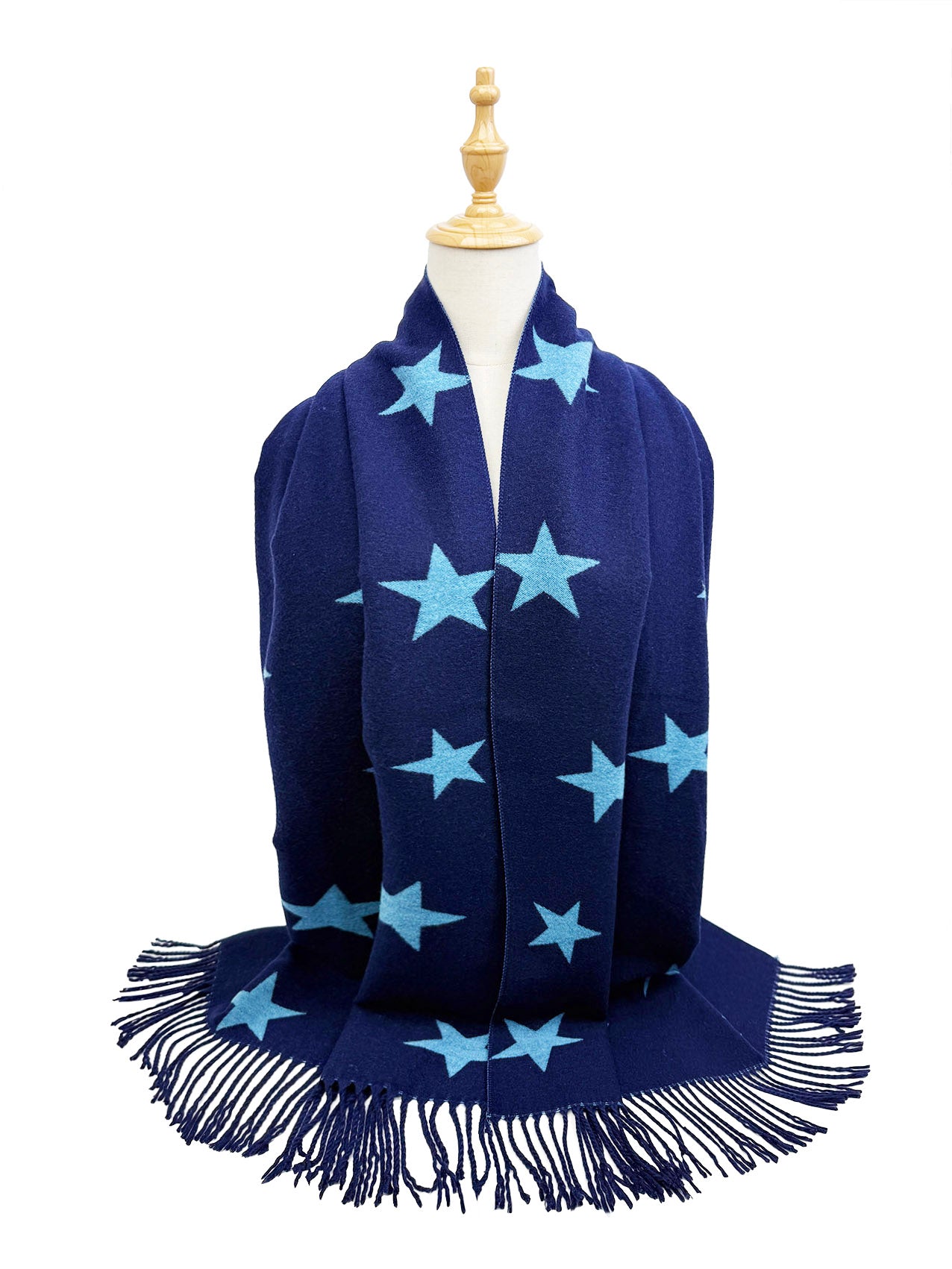 SF2210-703 Multicolour Star Print Mix Wool Scarf