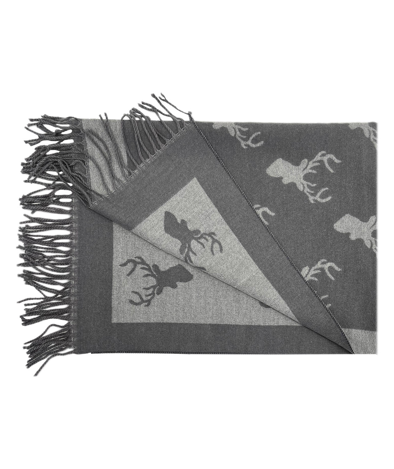 SF2210-705 Mix Wool Reindeer Printed Scarf