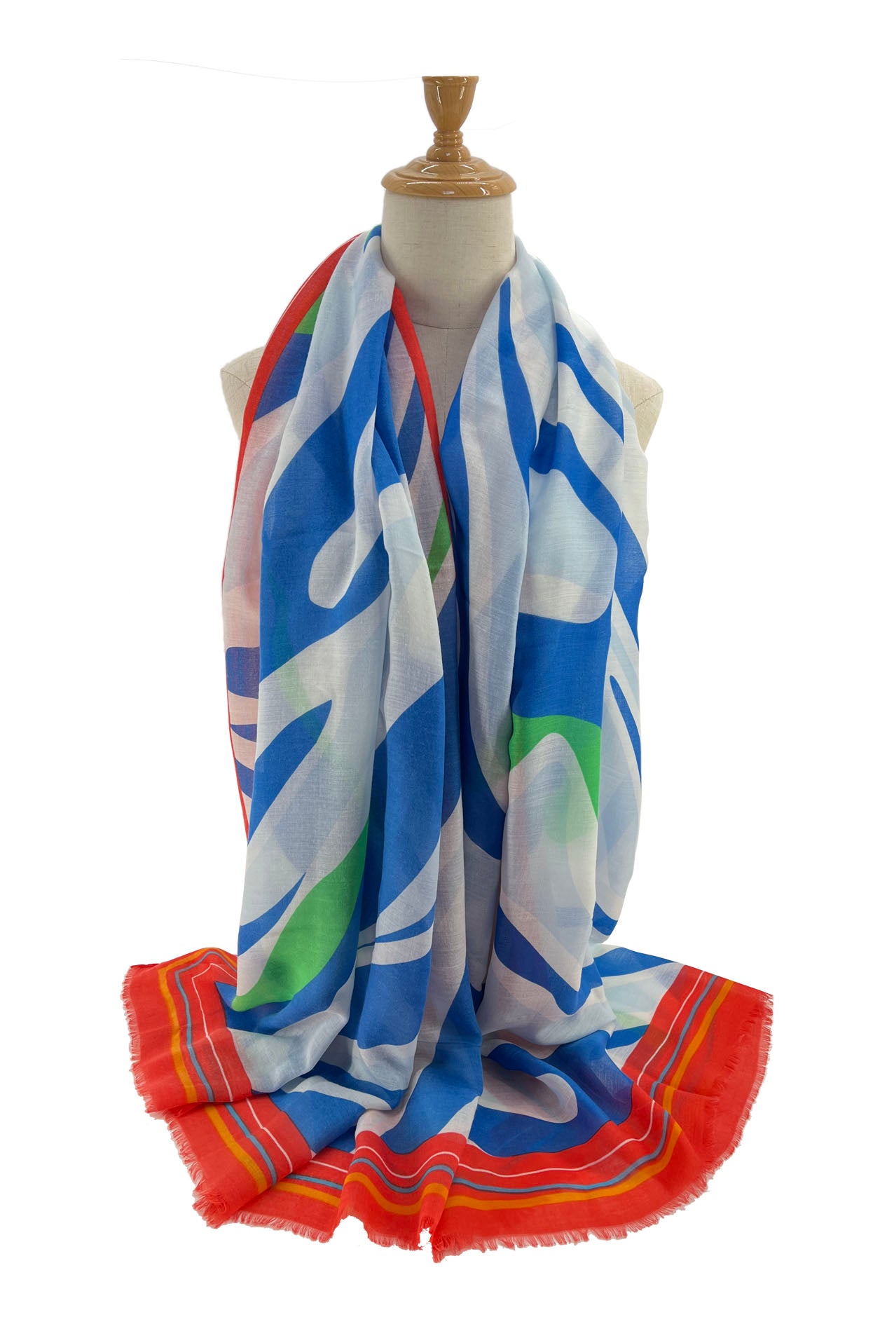 SF2290-672 Varicolored Pattern Cotton Mix Scarf