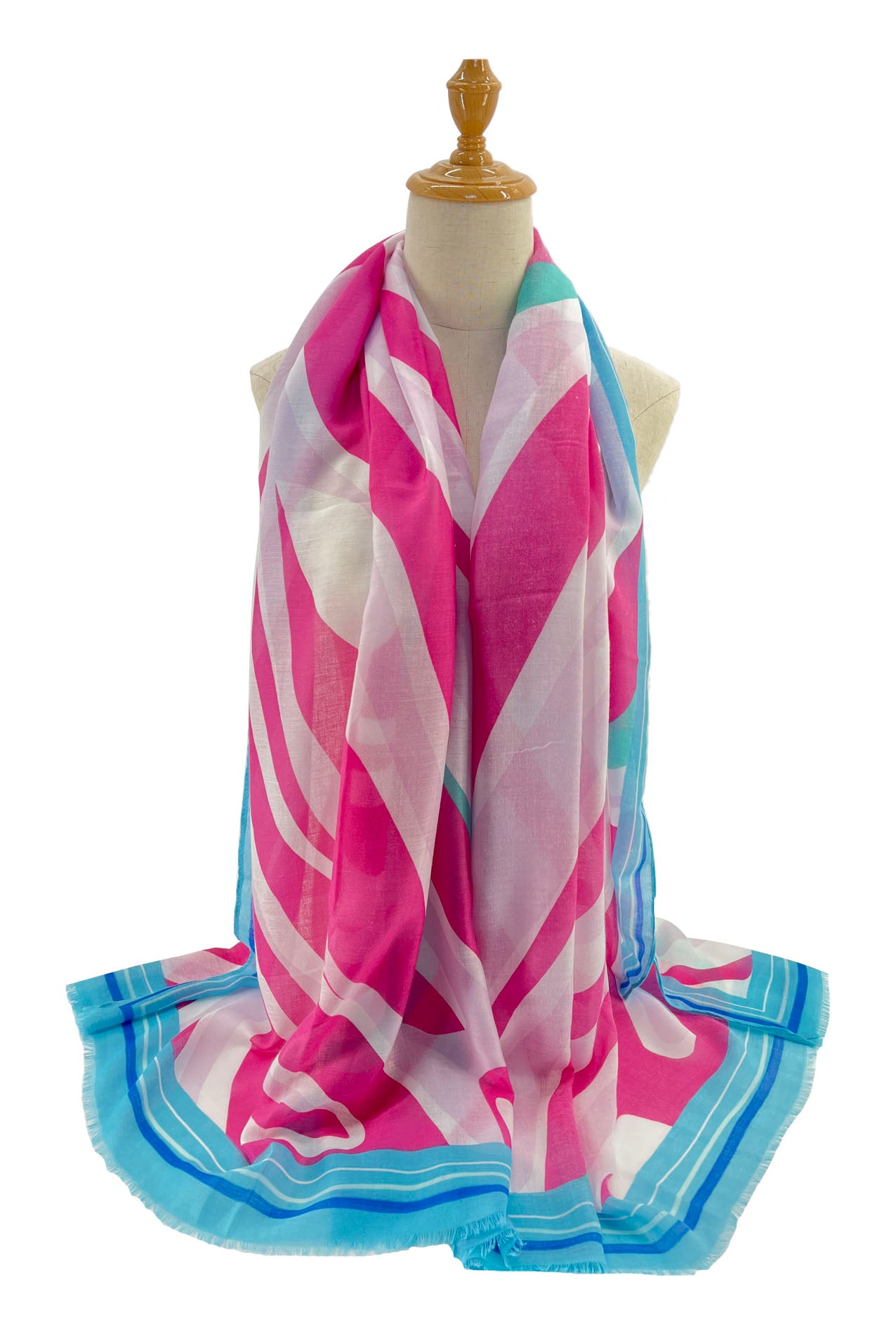 SF2290-672 Varicolored Pattern Cotton Mix Scarf