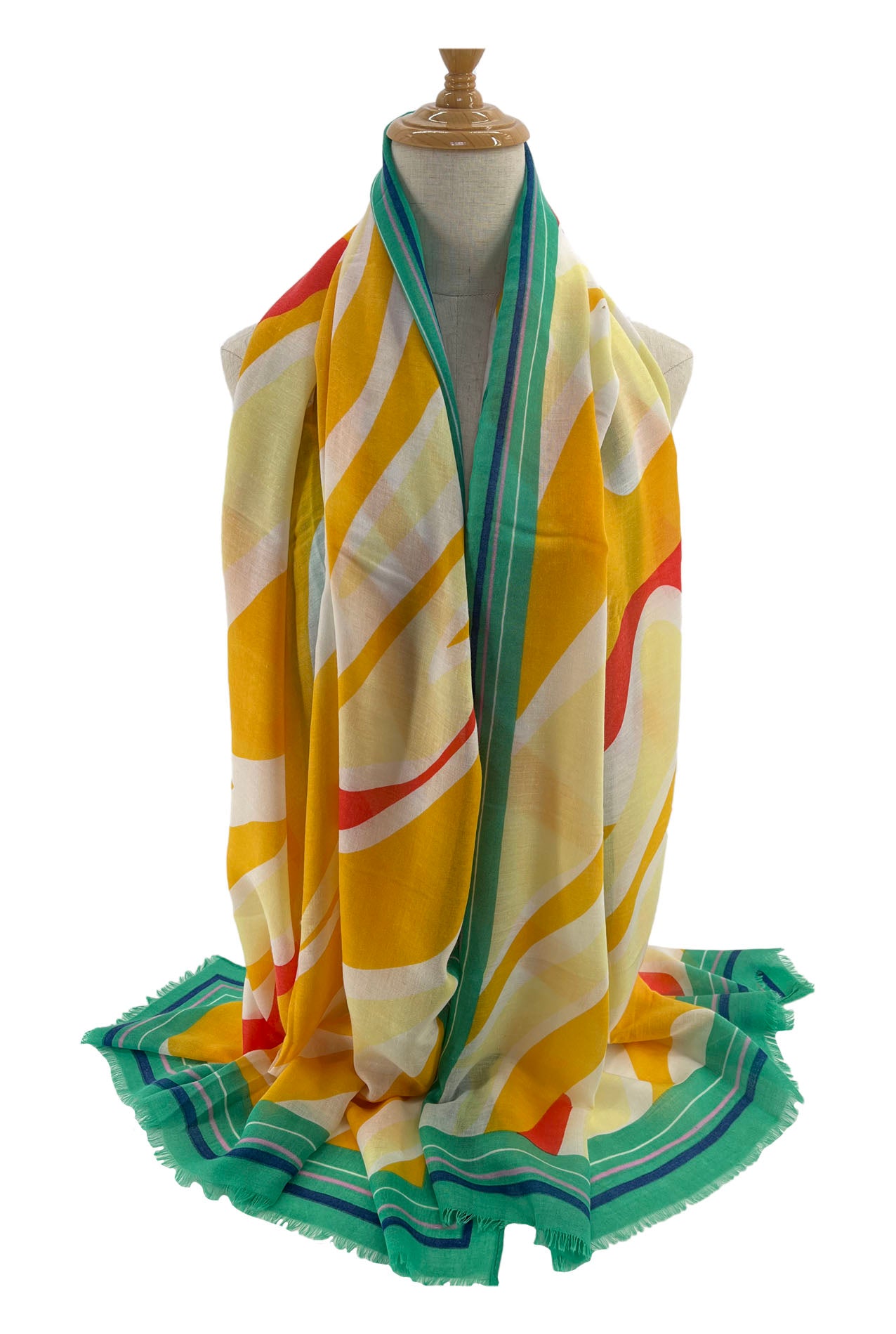 SF2290-672 Varicolored Pattern Cotton Mix Scarf