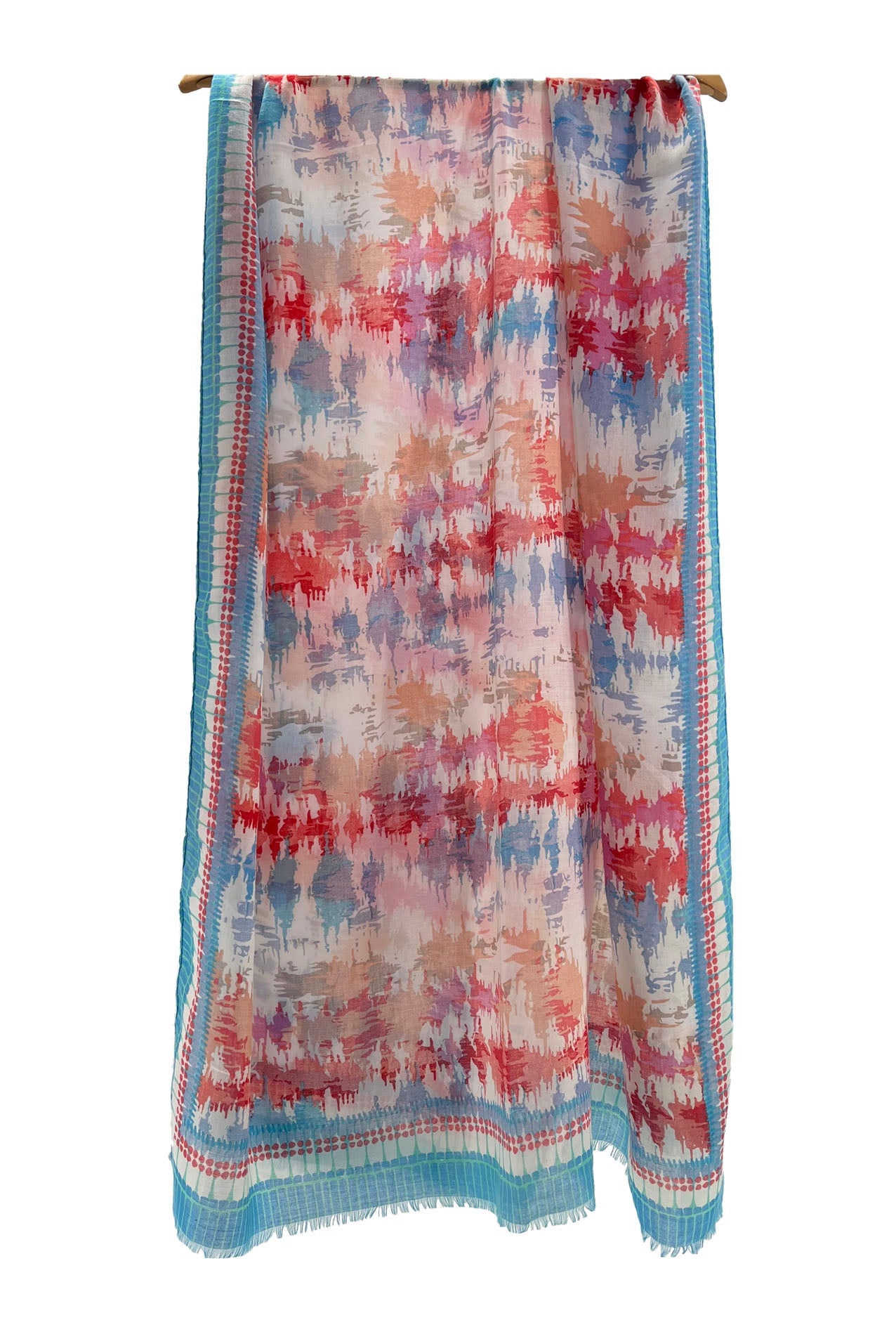 SF2295-676 Vibrant Watercolour Splash Print Scarf