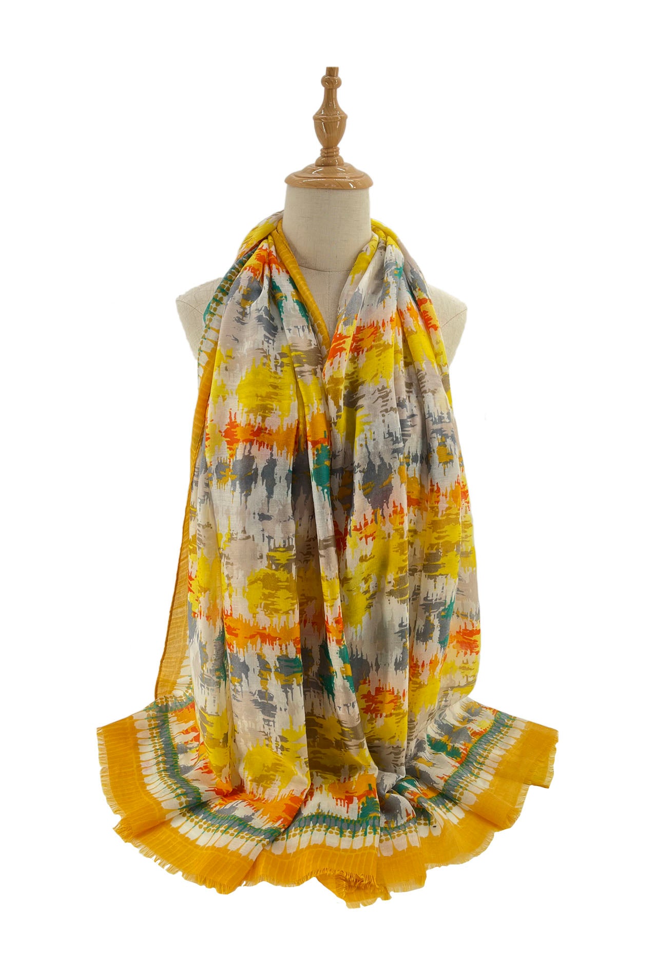 SF2295-676 Vibrant Watercolour Splash Print Scarf