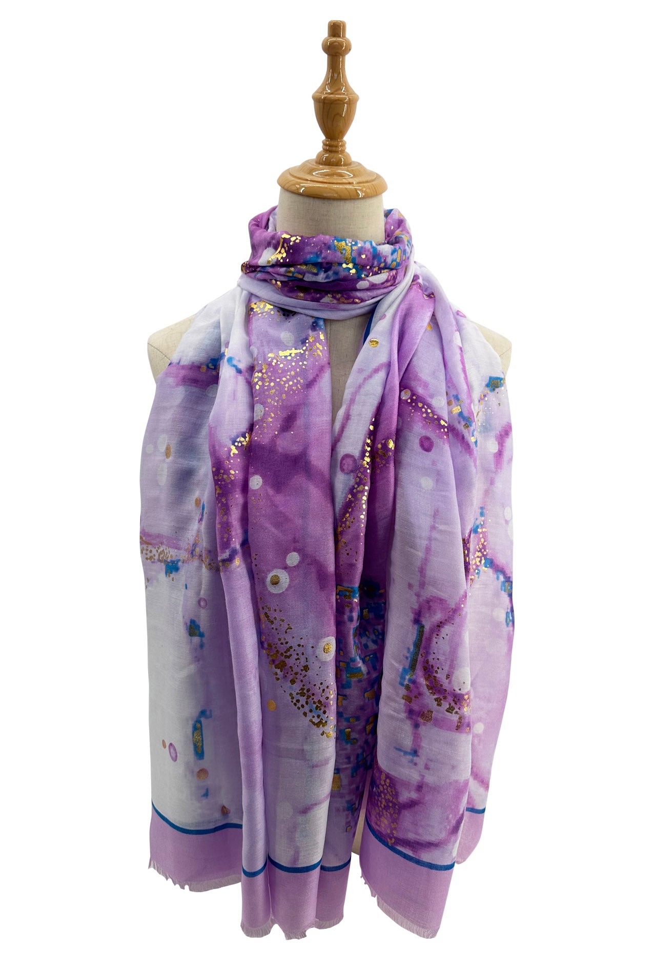 SF2311-786 Mixed Cotton Watercolour Effect Scarf