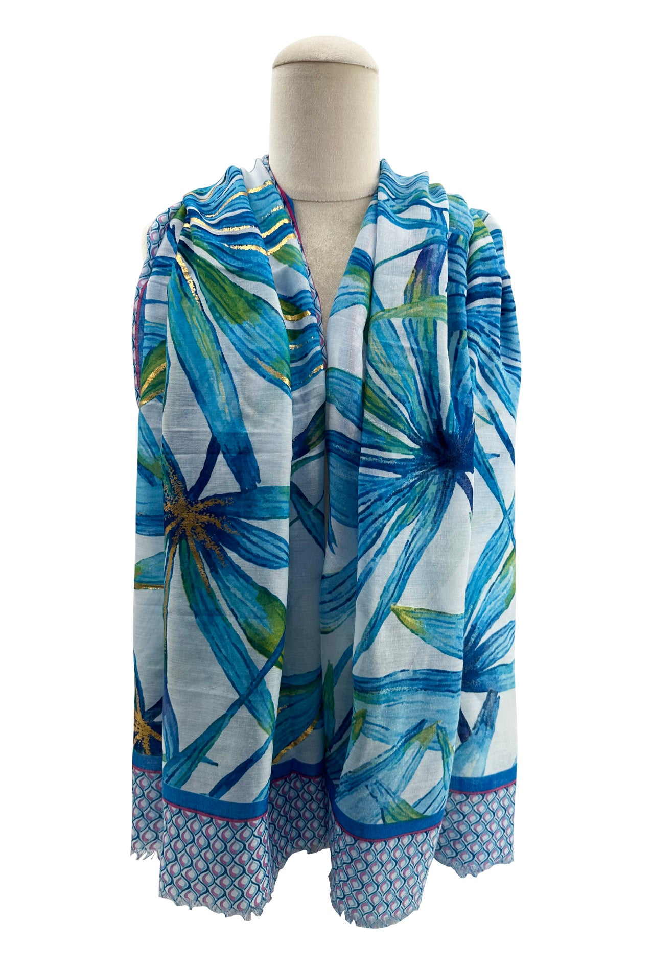 SF2311-790 Tropical Leaves Prints Scarf