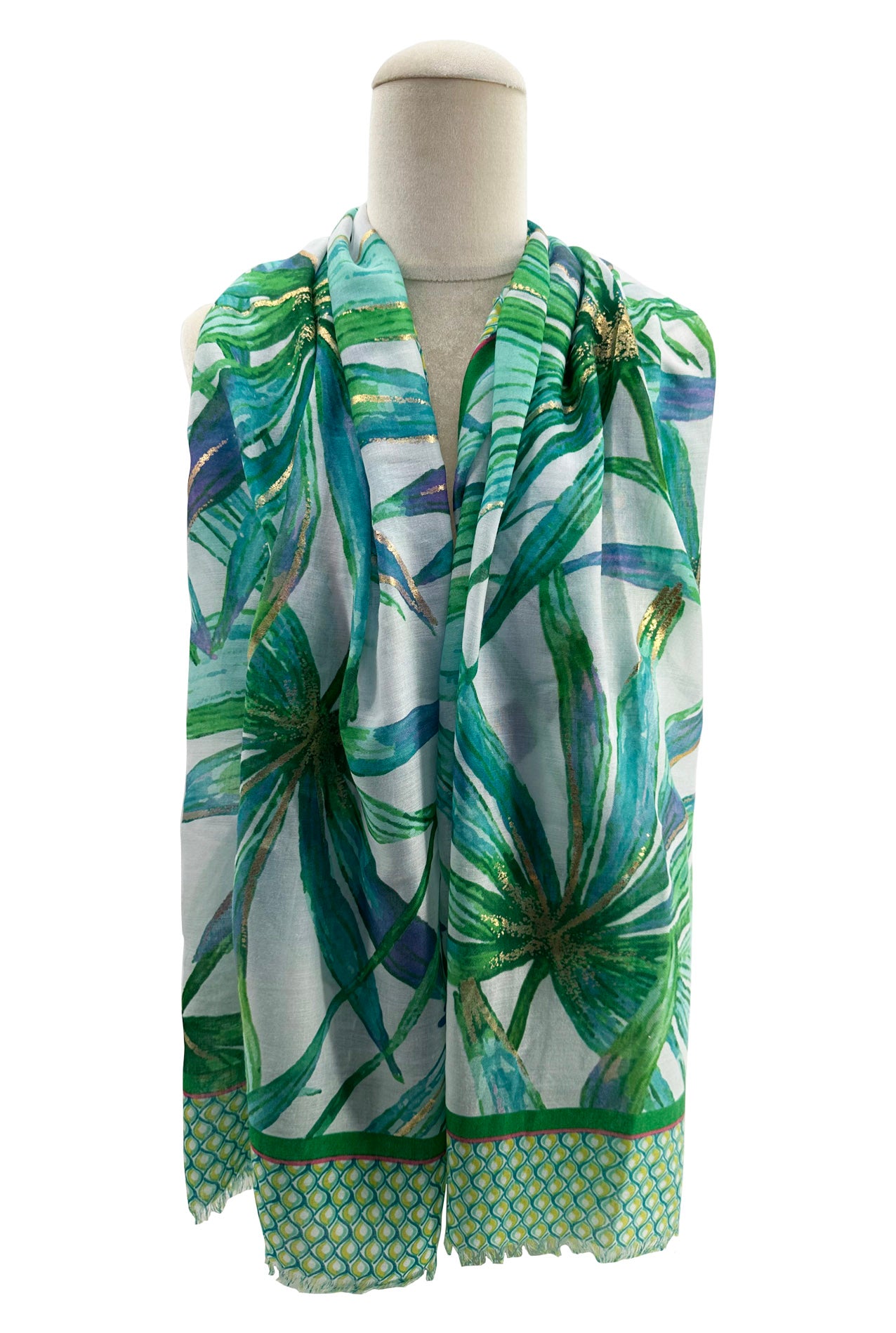 SF2311-790 Tropical Leaves Prints Scarf