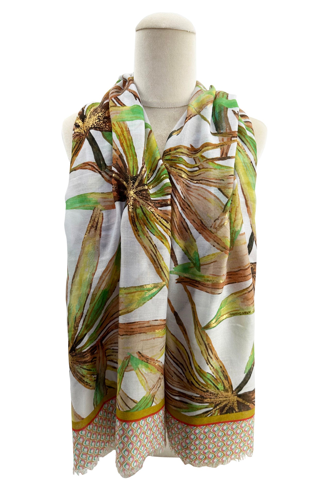 SF2311-790 Tropical Leaves Prints Scarf