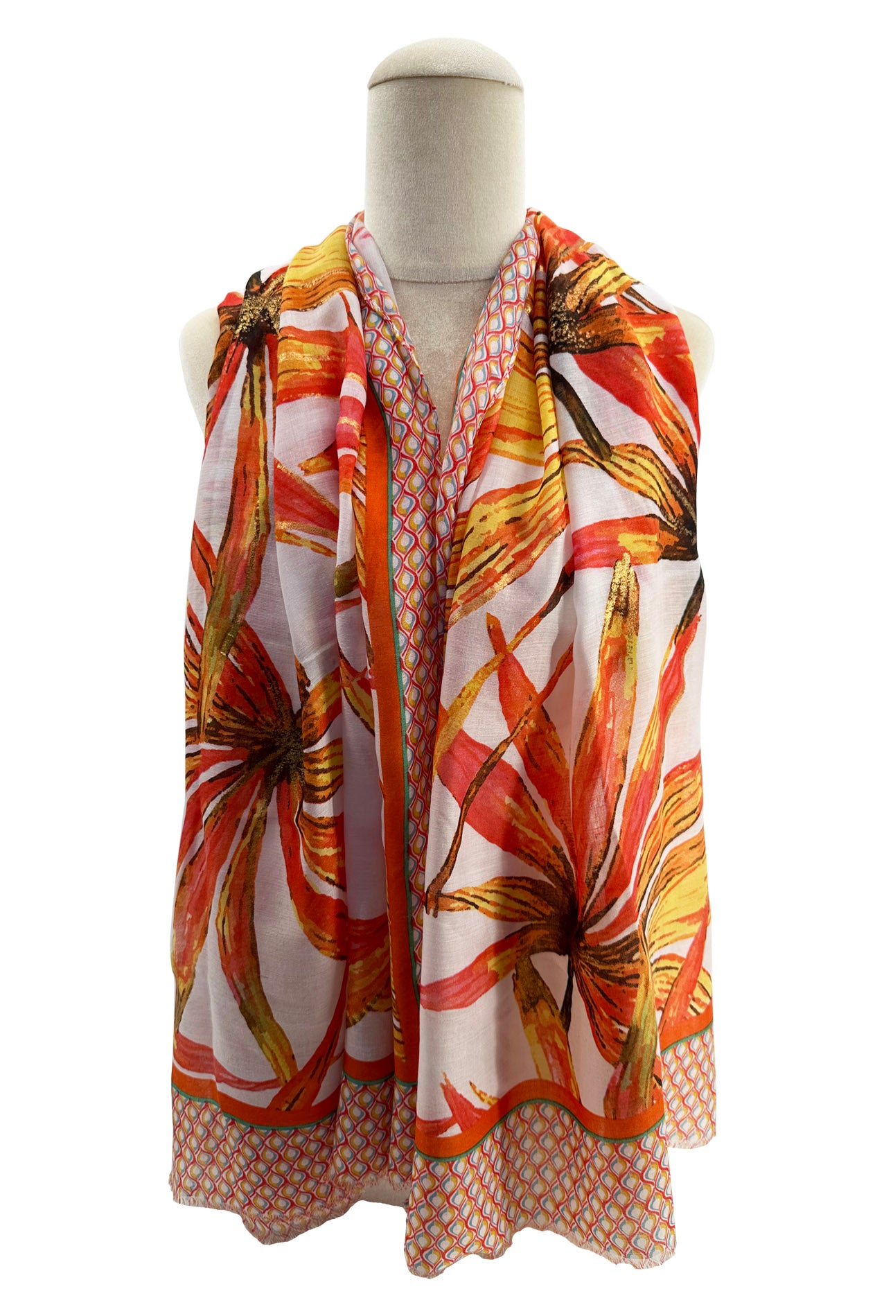 SF2311-790 Tropical Leaves Prints Scarf