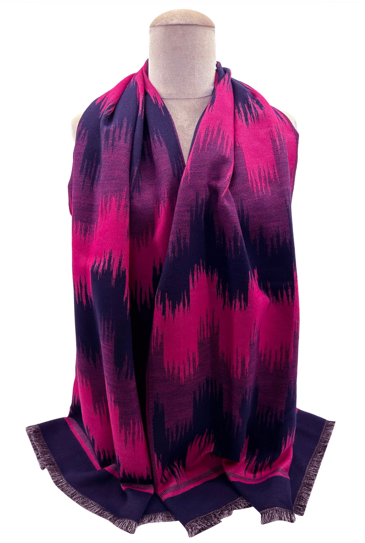 SF23125-904 Zig Zag Colourful Texture Cotton Mix Scarf