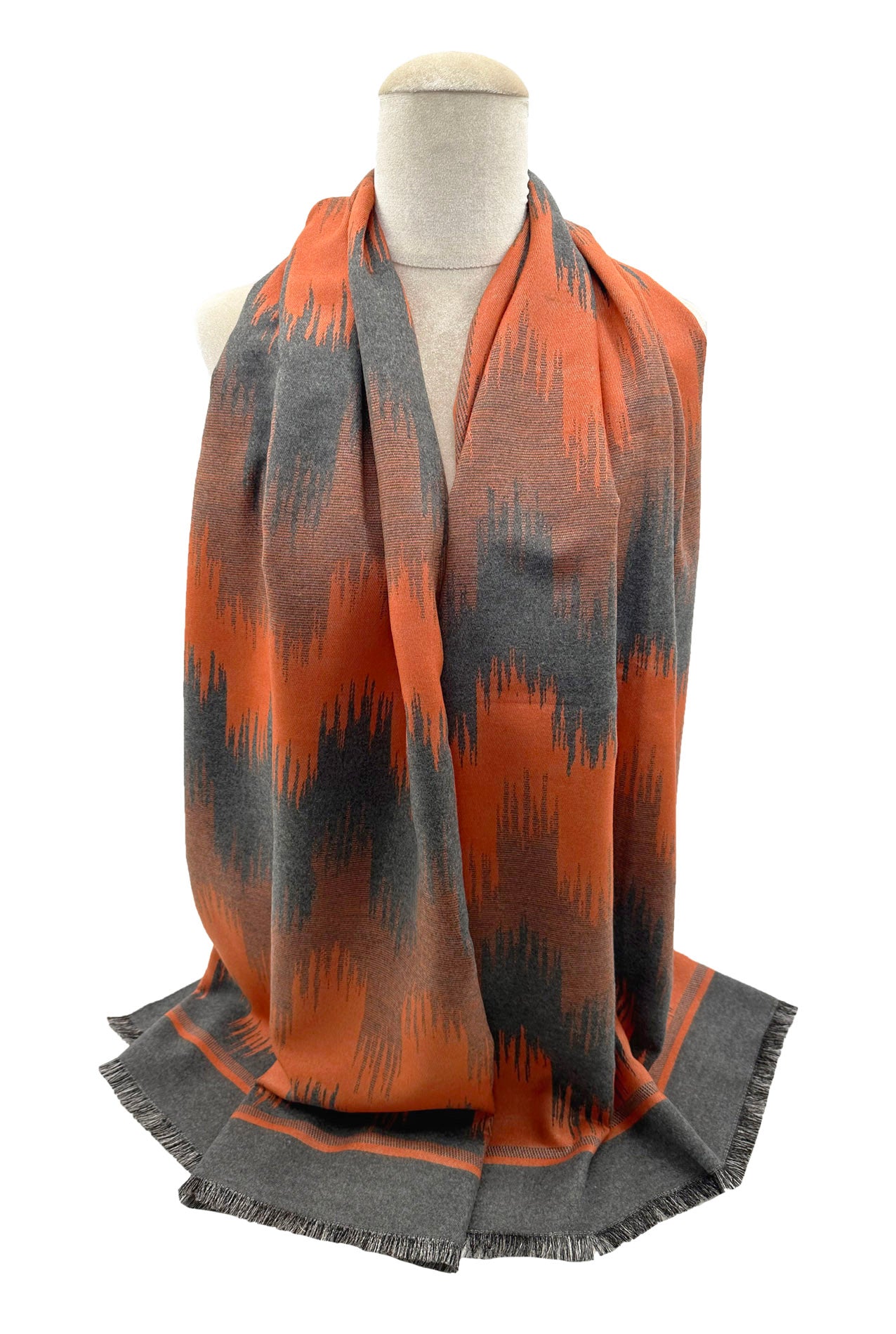 SF23125-904 Zig Zag Colourful Texture Cotton Mix Scarf