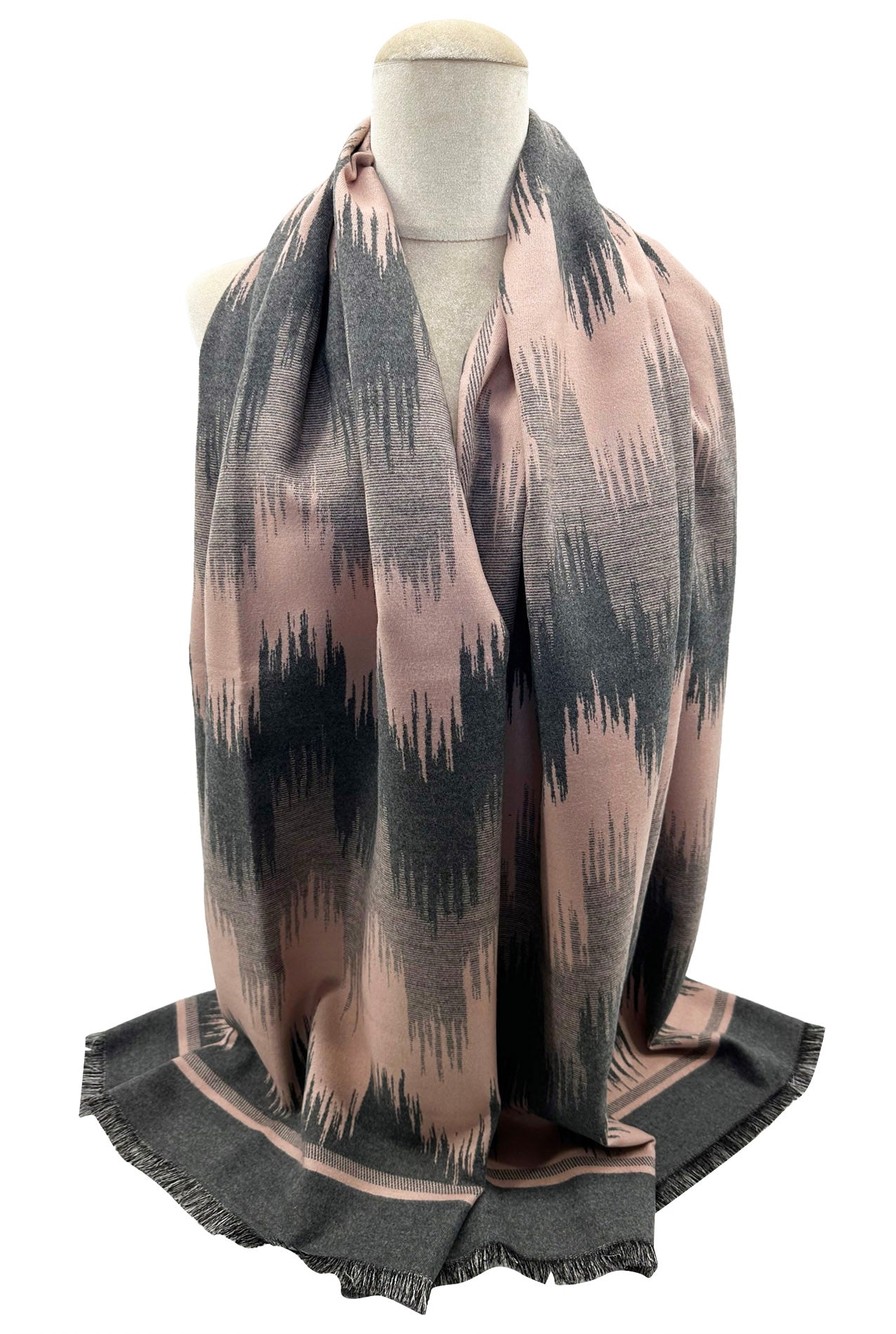 SF23125-904 Zig Zag Colourful Texture Cotton Mix Scarf