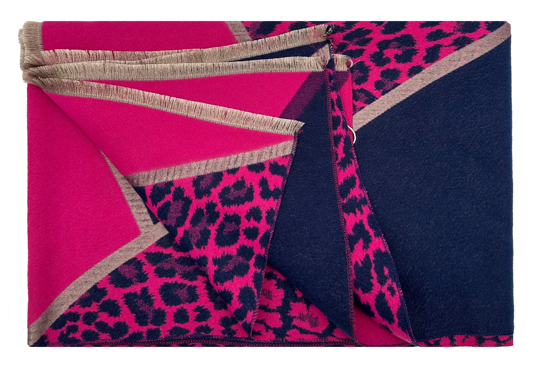 SF23160-936 Mix Wool Leopard Print Scarves