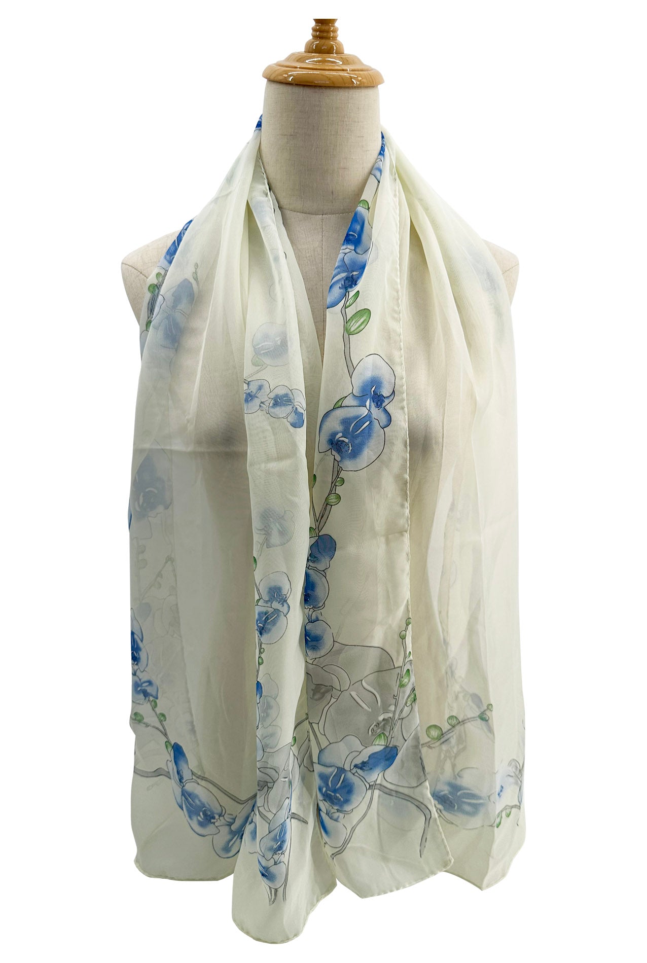 SF2333-827 Spring Orchid Print Chiffon Scarf