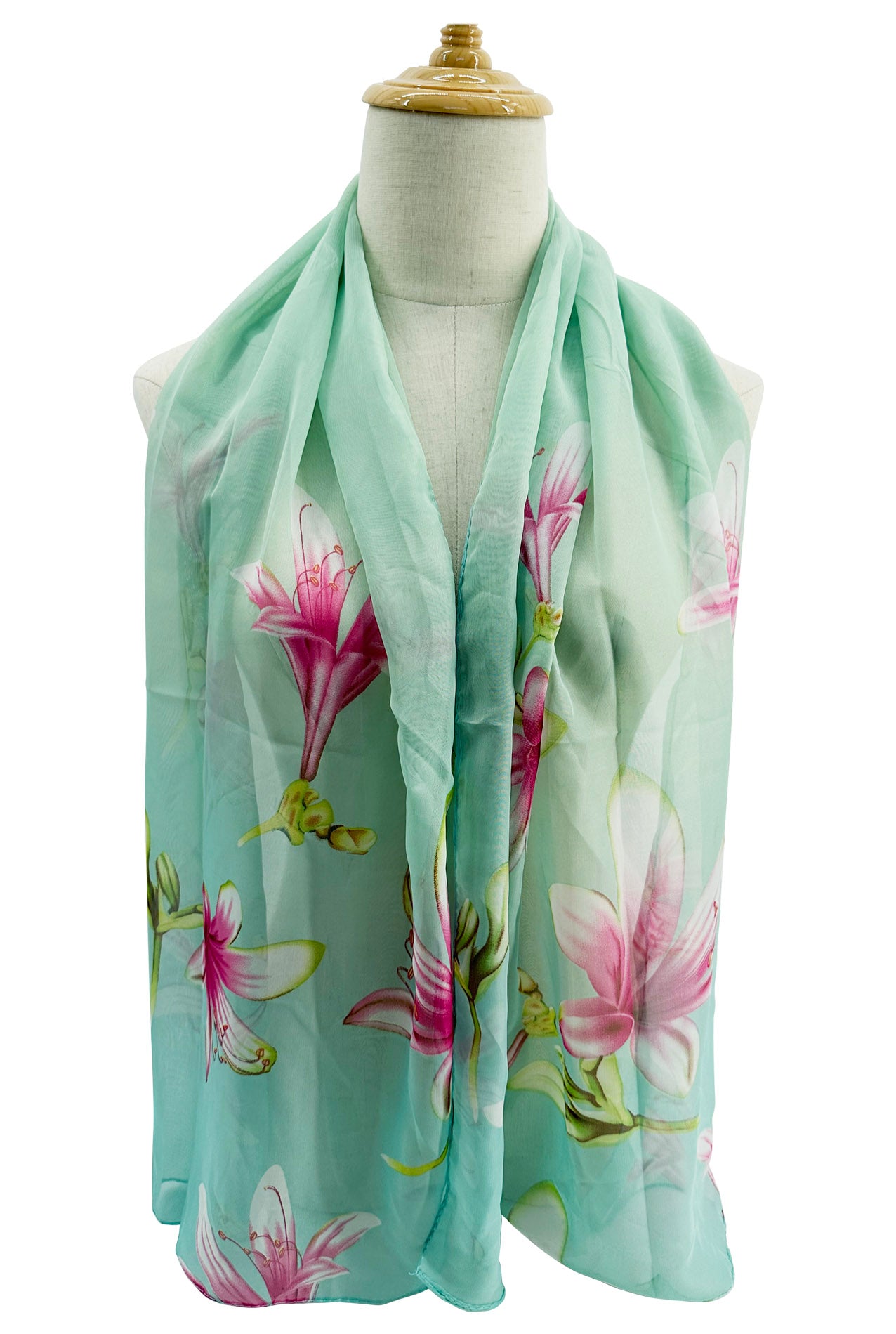 SF2333-829 Soft Magnolia Print Chiffon Scarf