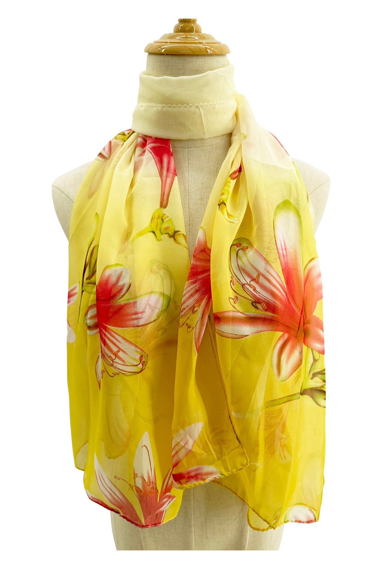 SF2333-829 Soft Magnolia Print Chiffon Scarf